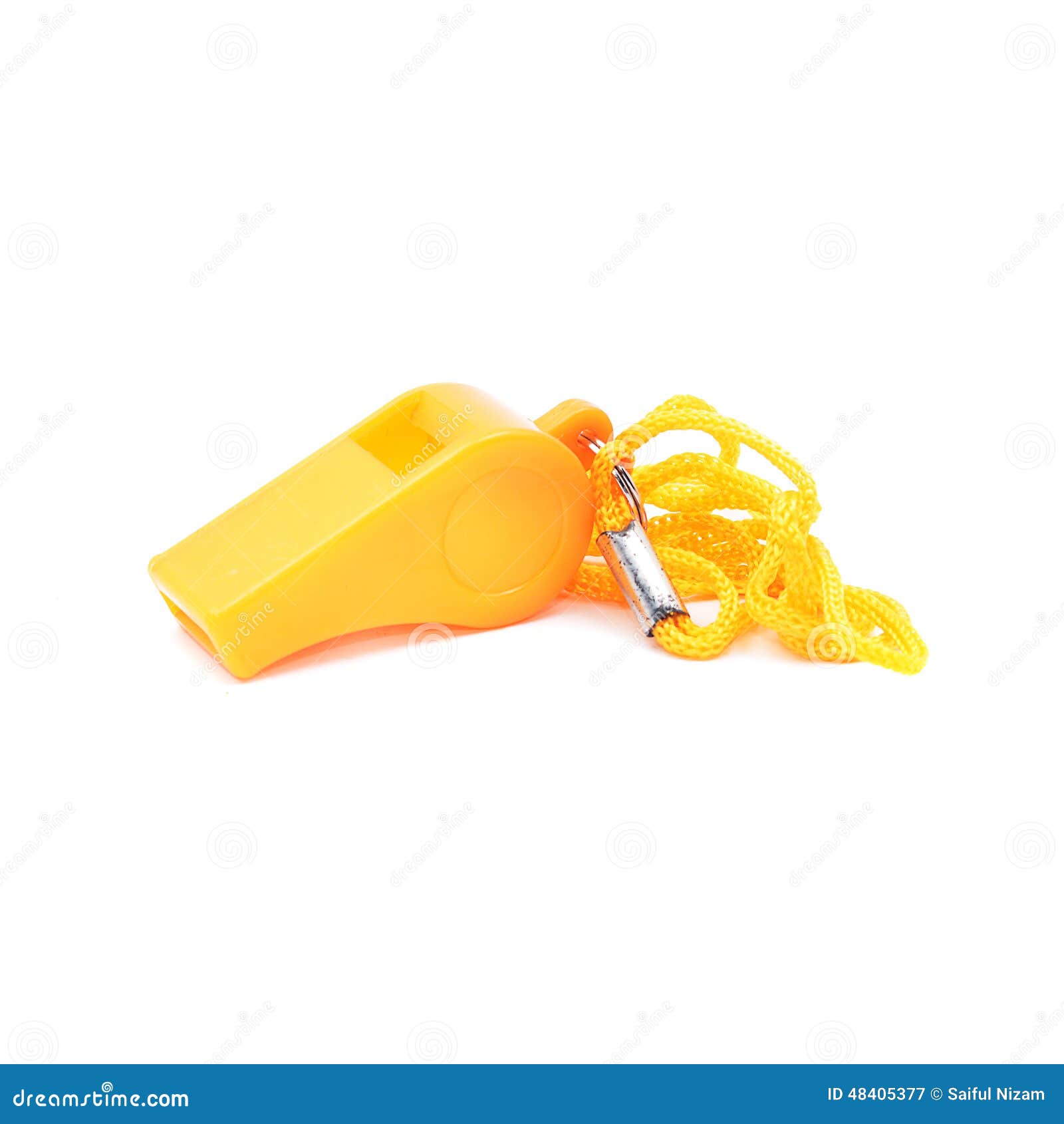 Yellow whistle stock image. Image of whistle, football 48405377