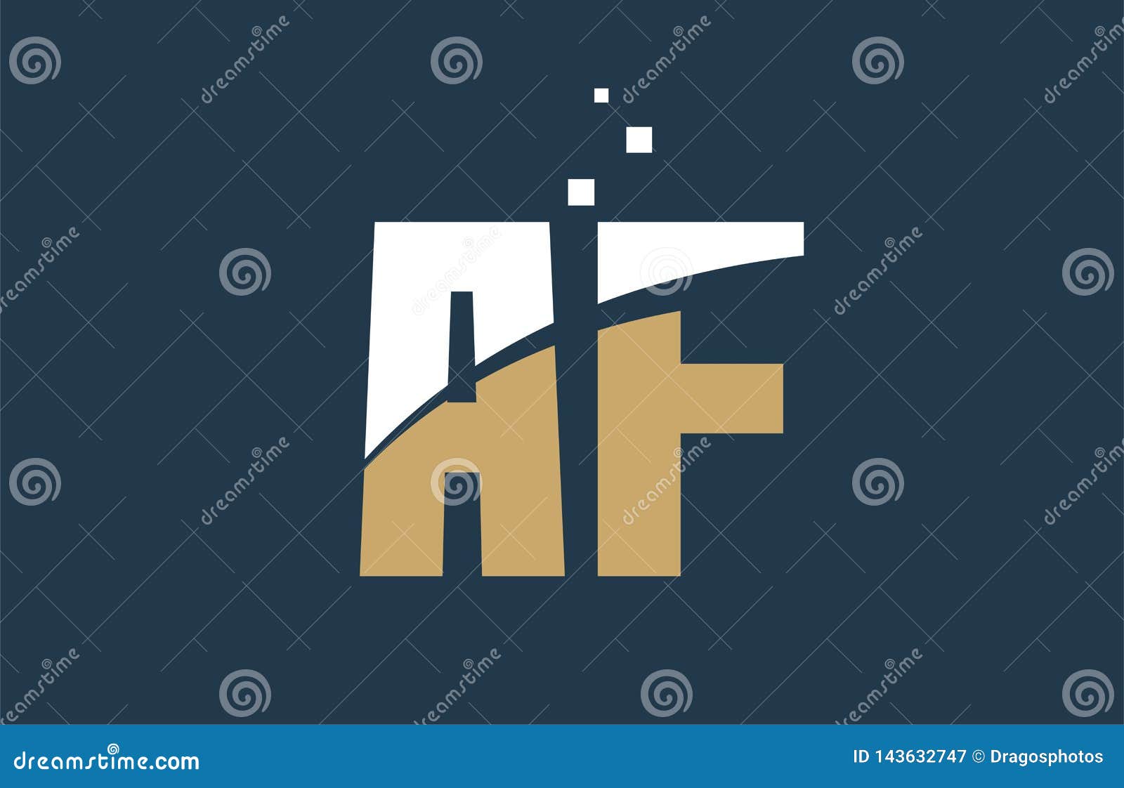 Yellow White Blue Color Alphabet Letter AF a F for Logo Design Stock Vector - Illustration of corporate, background: 143632747