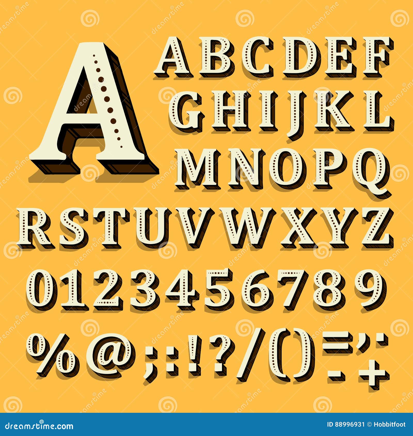 Yellow And White Font On Black Background. The Alphabet ...