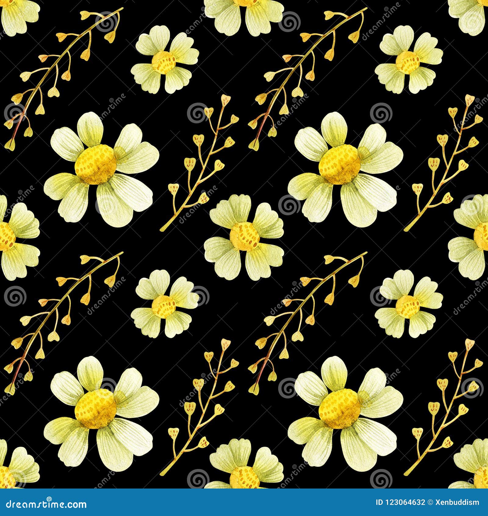 Wild Plants Seamless Pattern Stock Illustration - Illustration of drawn ...