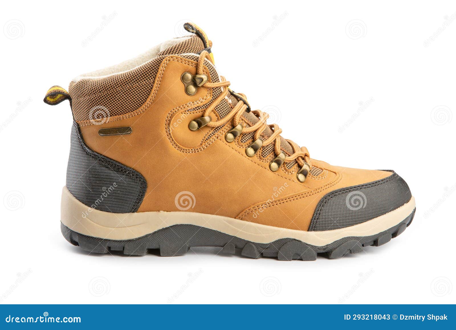 Yellow Winter Boots for Walking and Hiking Isolated Stock Image Image