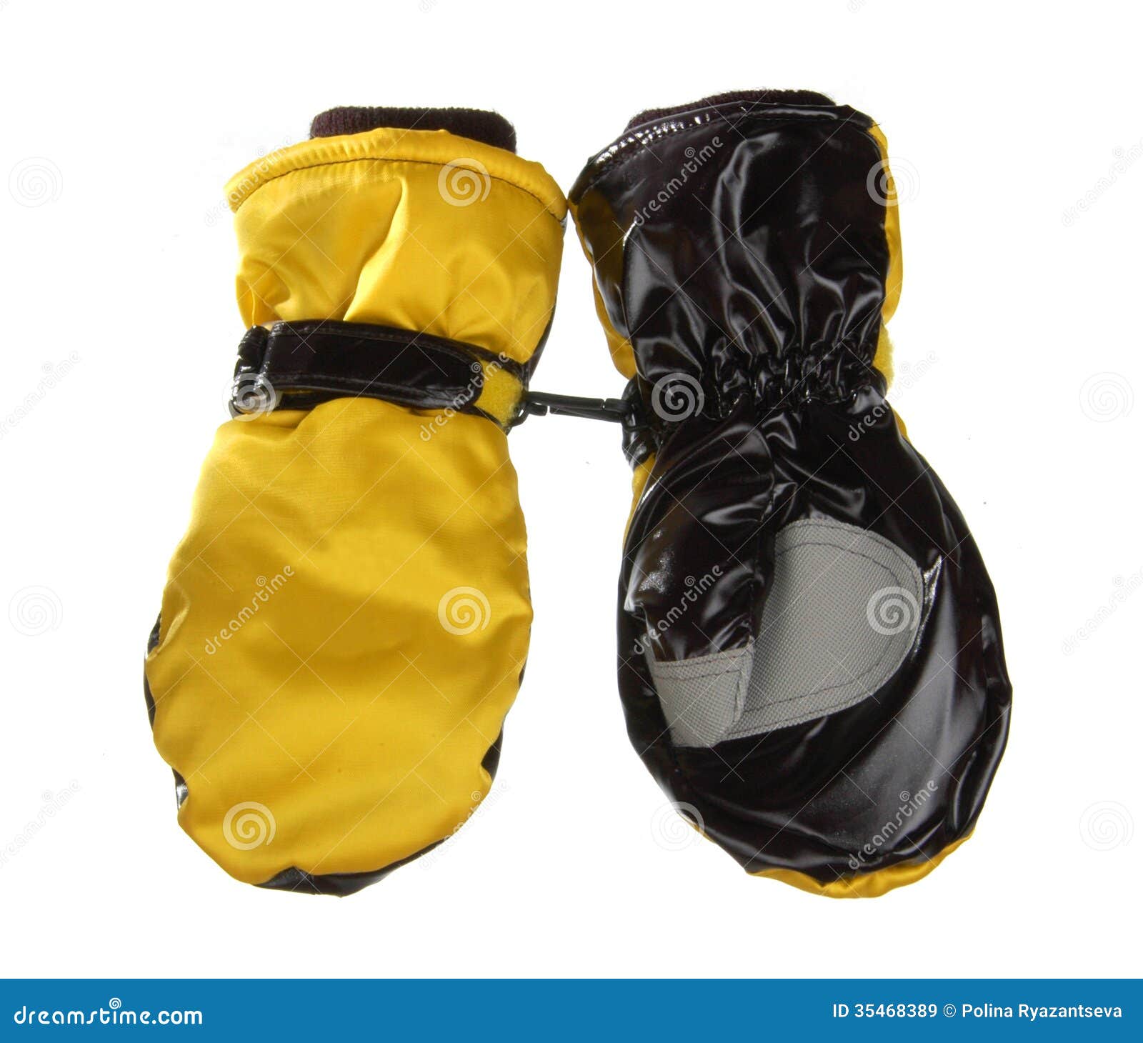 Yellow winter mittens stock image. Image of danger, garments 35468389