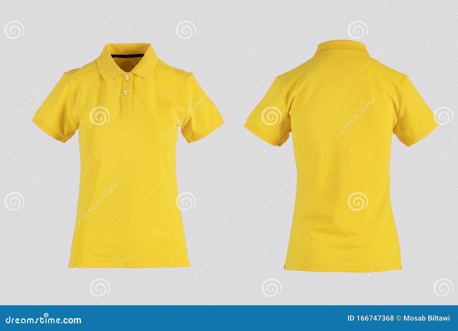 Download Yellow Womens Blank Polo Shirt, Front And Back View ...