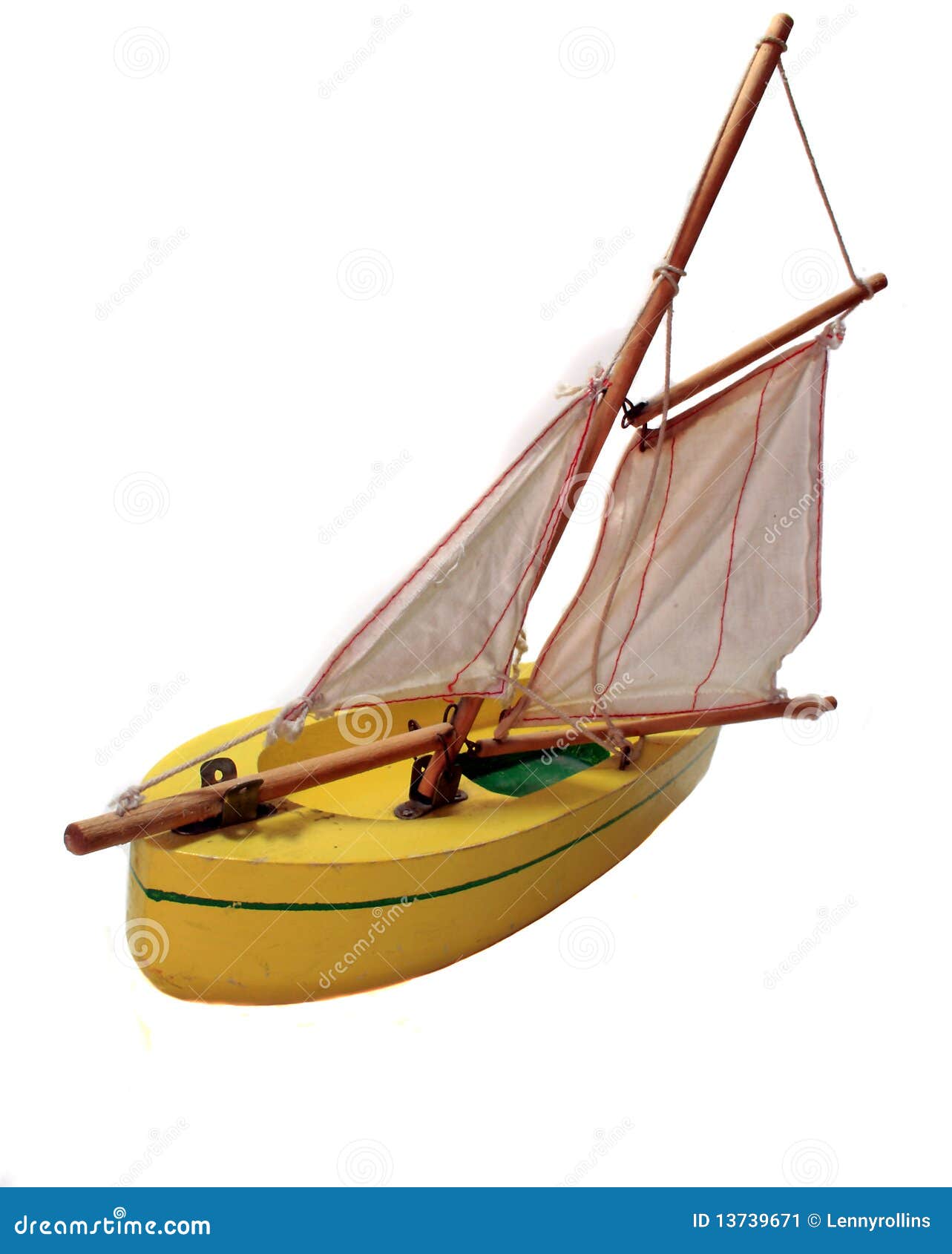 Yellow Wooden Toy Sailboat stock image. Image of cruising - 13739671