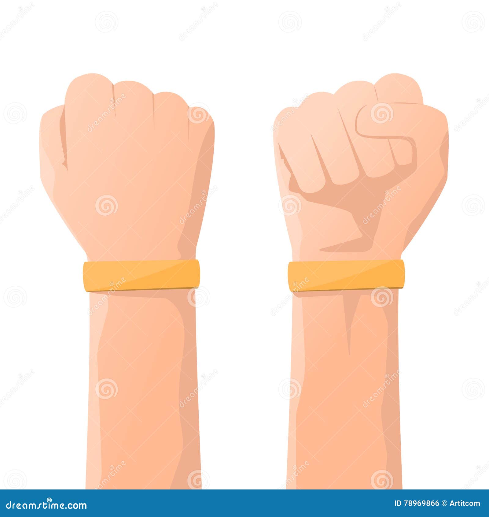 Yellow Wristband or Rubber Bracelet on Hand Use for Advertising Stock  Vector - Illustration of color, conceptual: 78969866