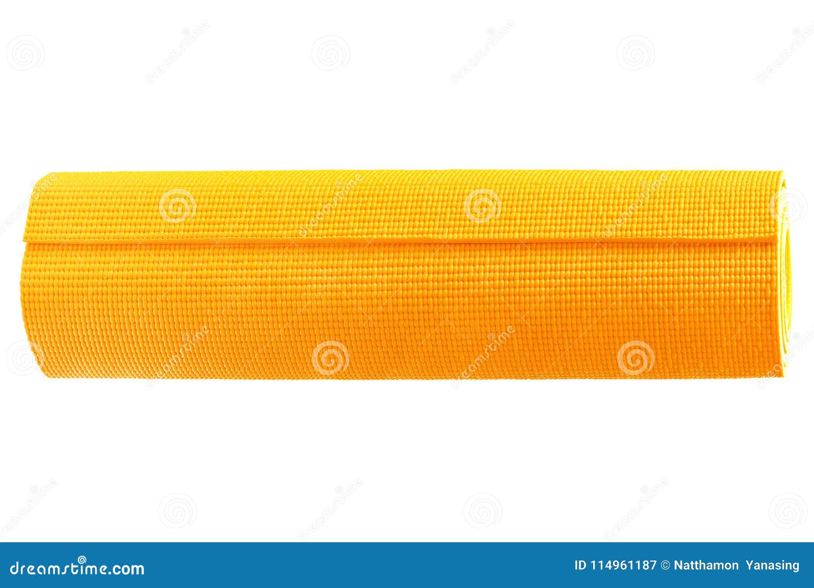 Yellow Yoga Mat Isolated on White Background Stock Image Image of