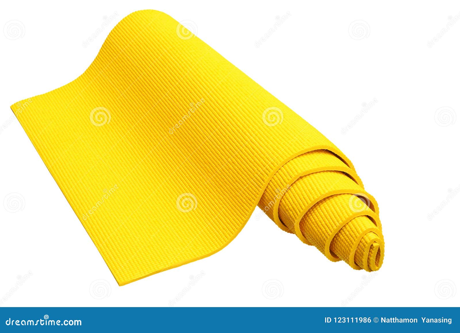 Yellow Yoga Mat Isolated on White Background Stock Photo Image of