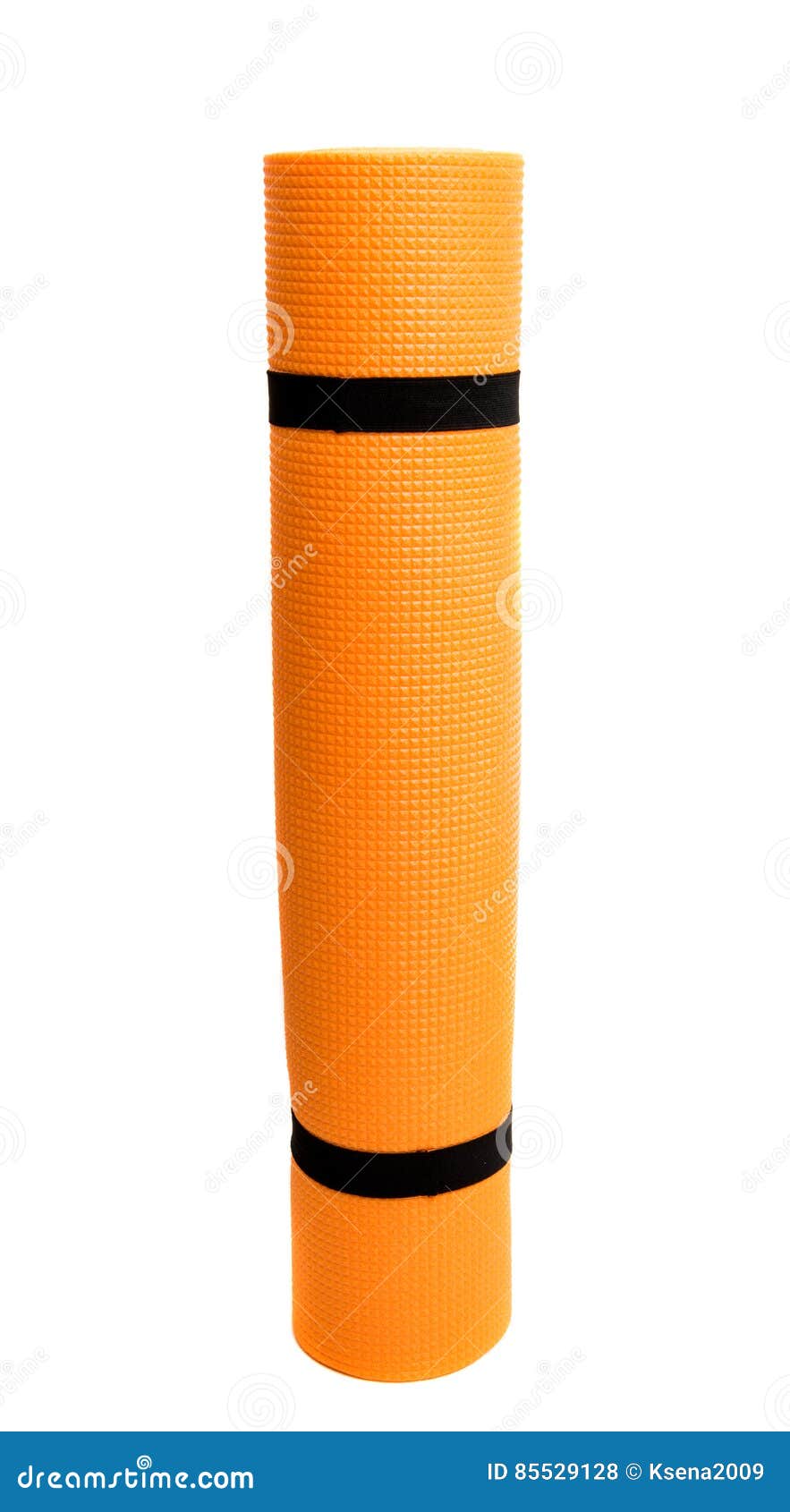 Yellow yoga mat isolated stock photo. Image of stretching 85529128