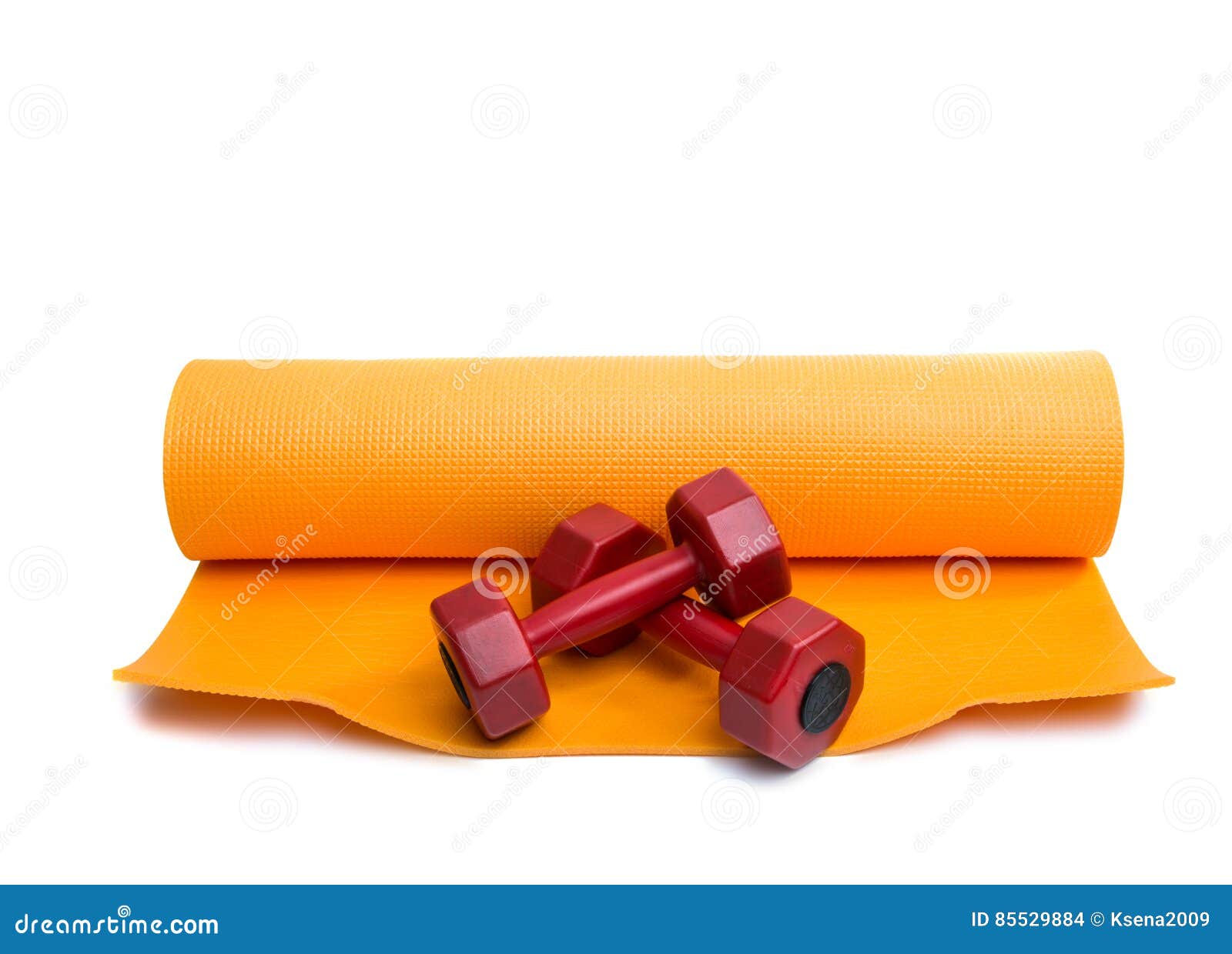 Yellow yoga mat isolated stock photo. Image of surface 85529884