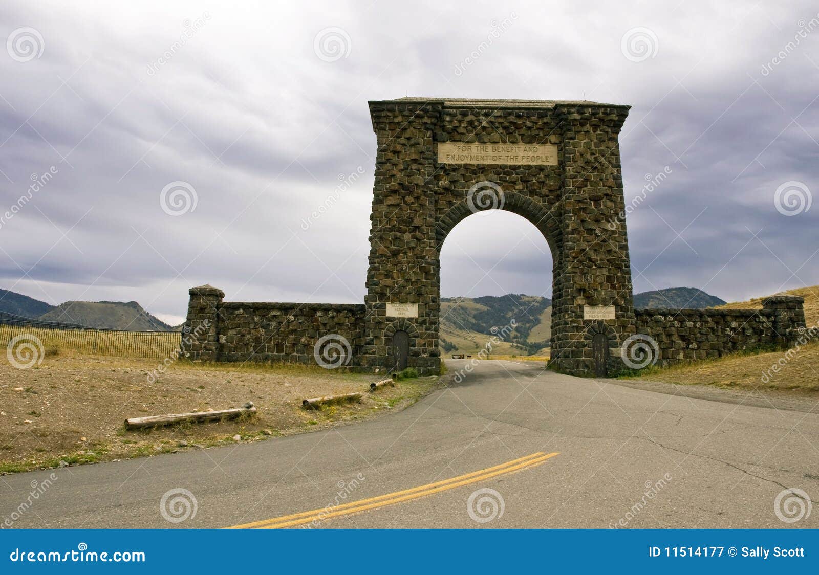 Yellowstone entrance stock image. Image of famous, road 11514177