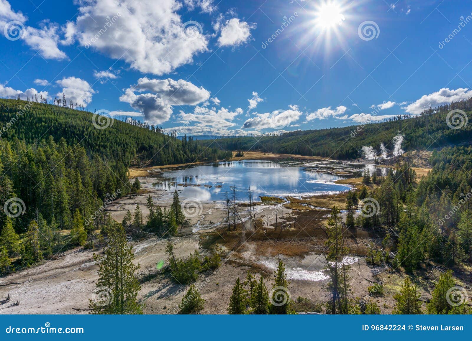 Yellowstone Pond Heated by Thermals Stock Photo Image of montana