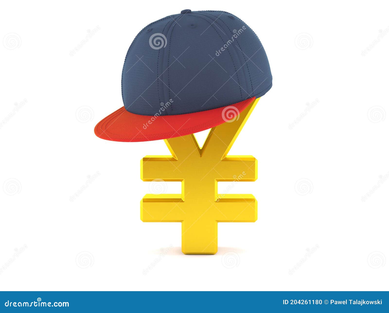 Yen Currency with Baseball Cap Stock Illustration Illustration of