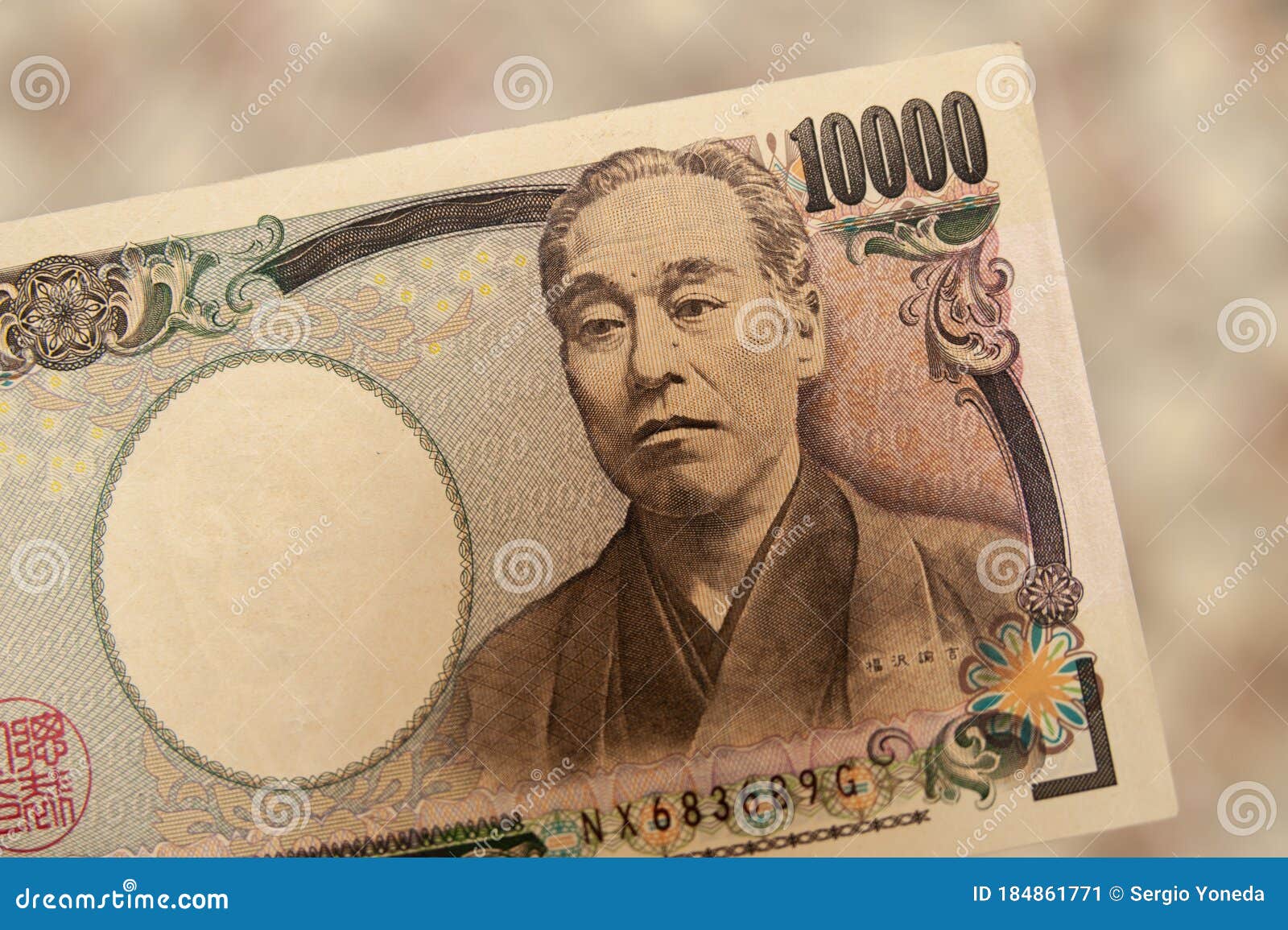 YEN Japanese Money Close up Of 10 000 Yen Banknote Front View On yen-japanese-money-close-up-of-10-000-yen-banknote-front-view-on