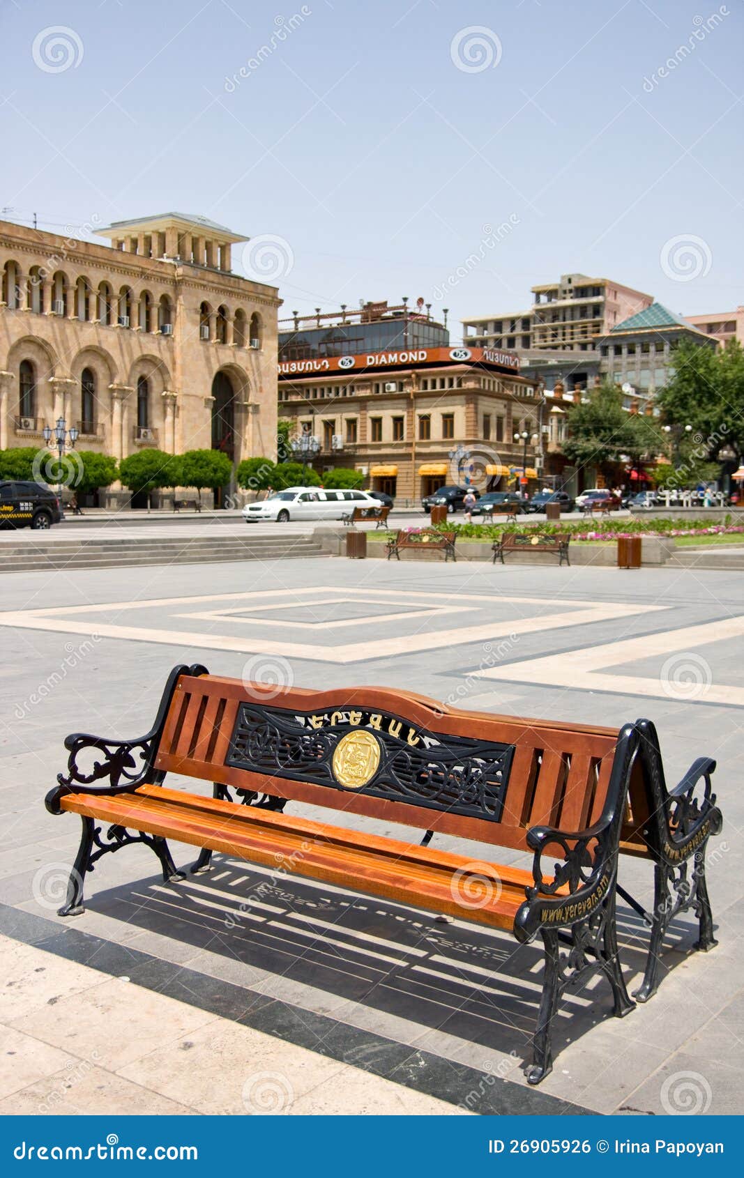YEREVAN,ARMENIAJUNE, 24Bench with the Inscriptio Editorial Photo