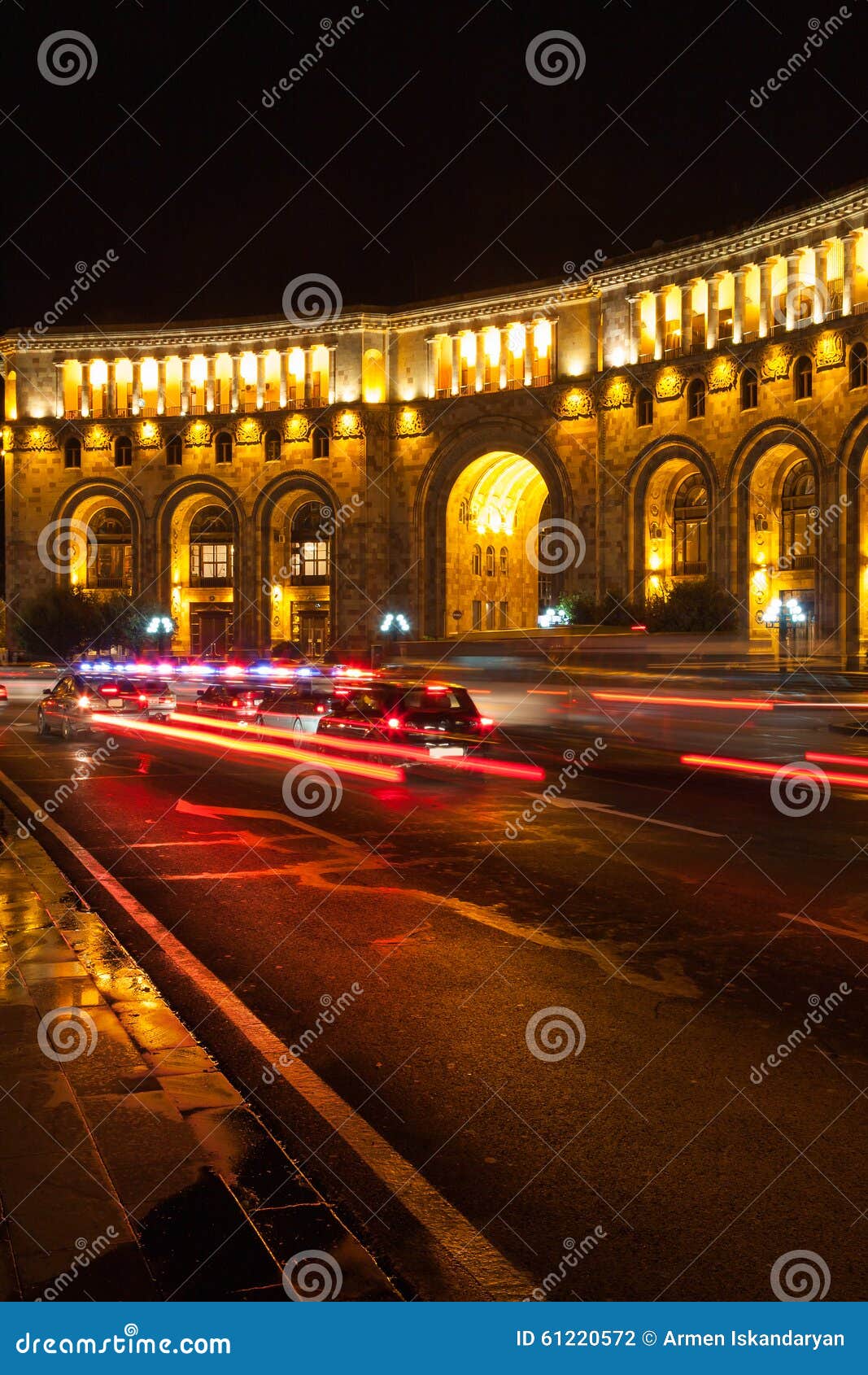 Yerevan Republic Square Lights Stock Photo Image of orange