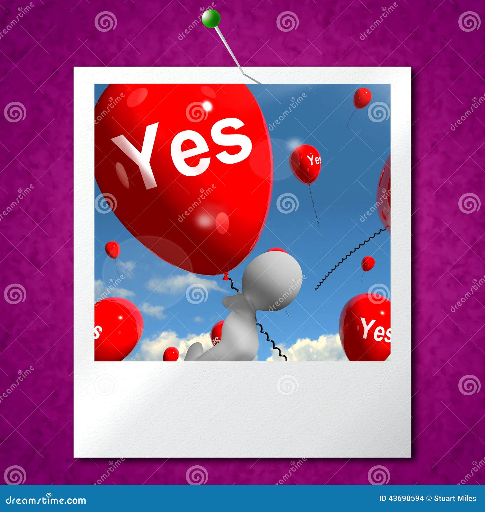 yes balloons photo means certainty and affirmative approval