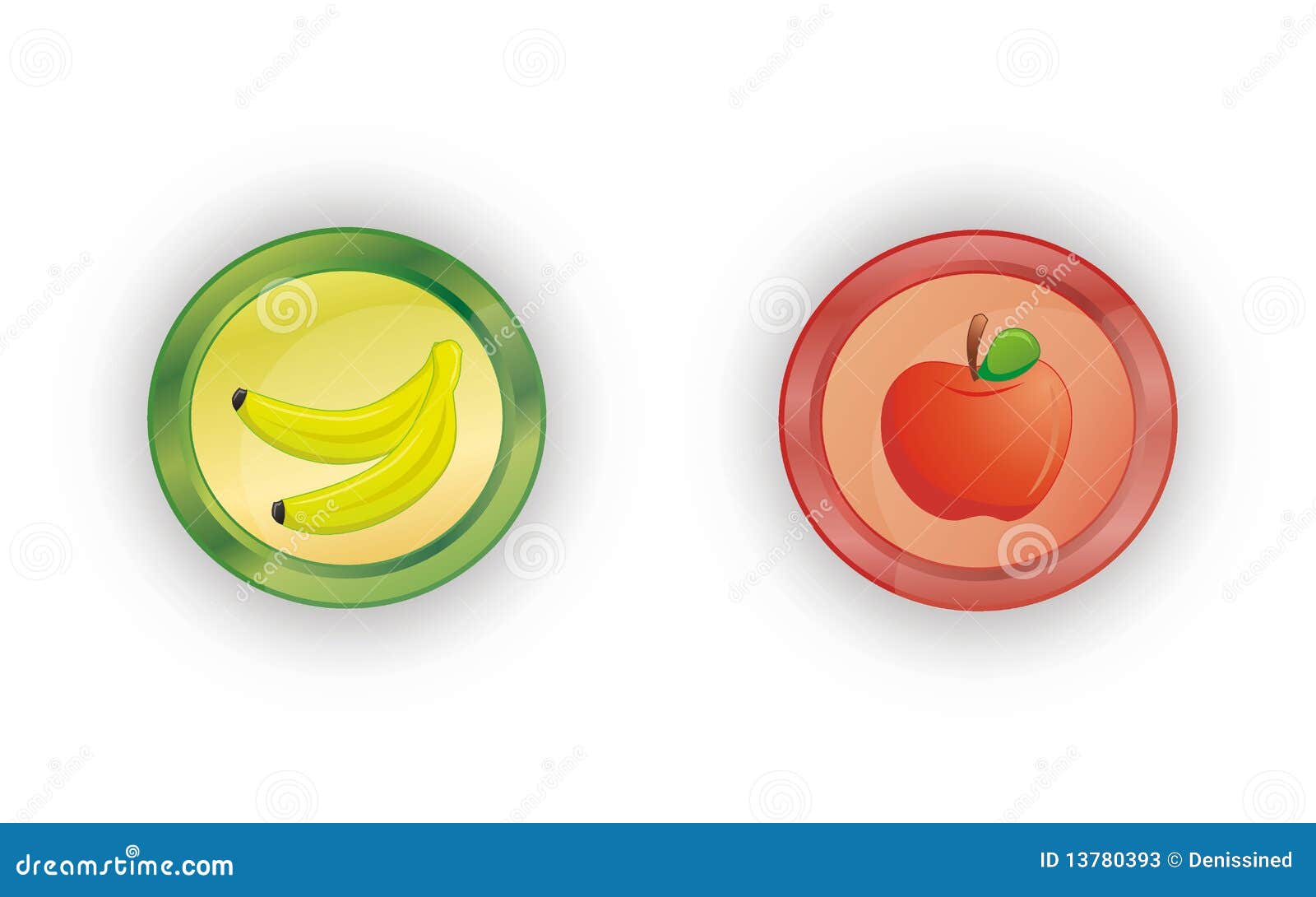 Yes / banana. No / apple. stock vector. Illustration of objects 13780393
