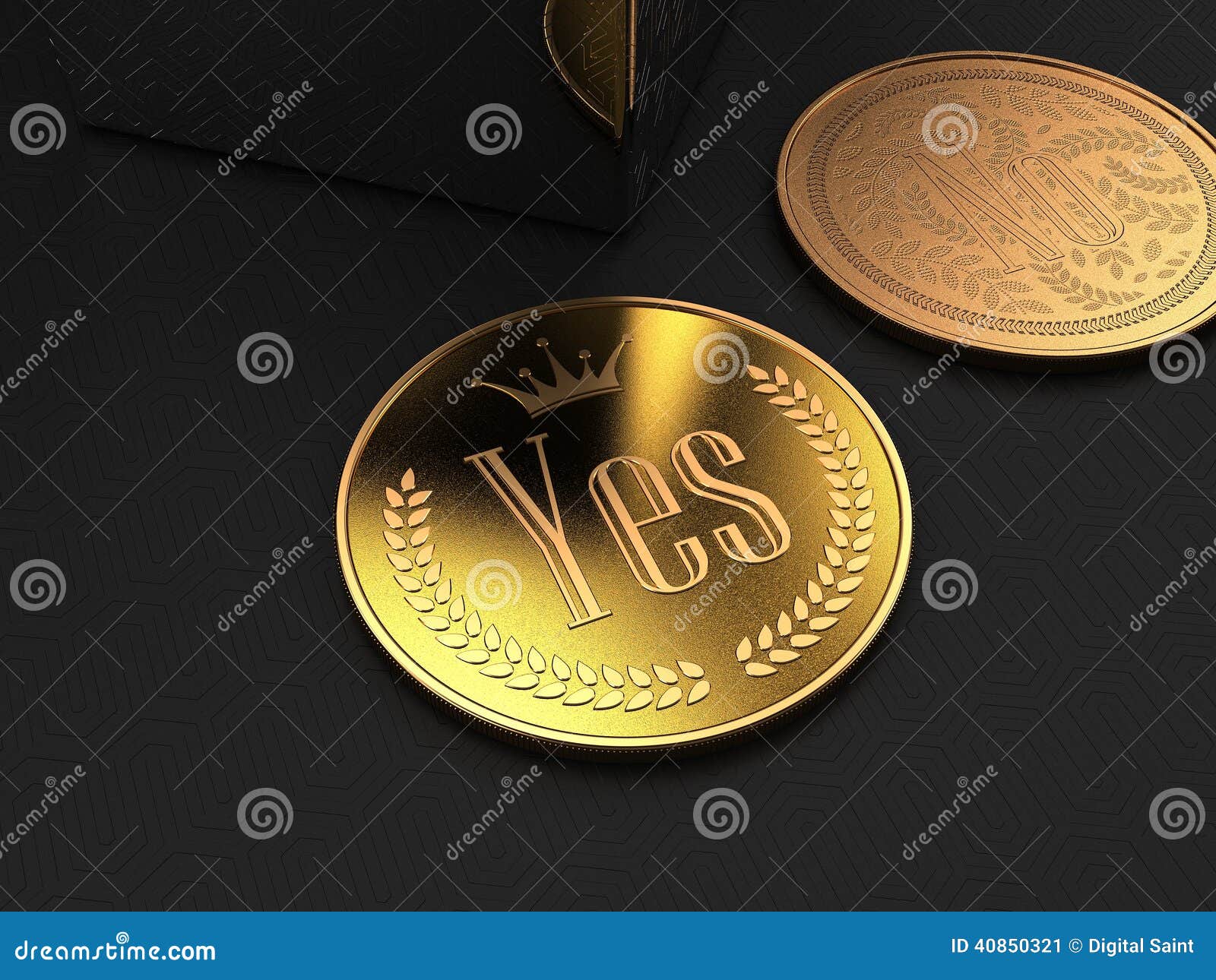 The Yes Coin stock illustration. Illustration of faces 40850321