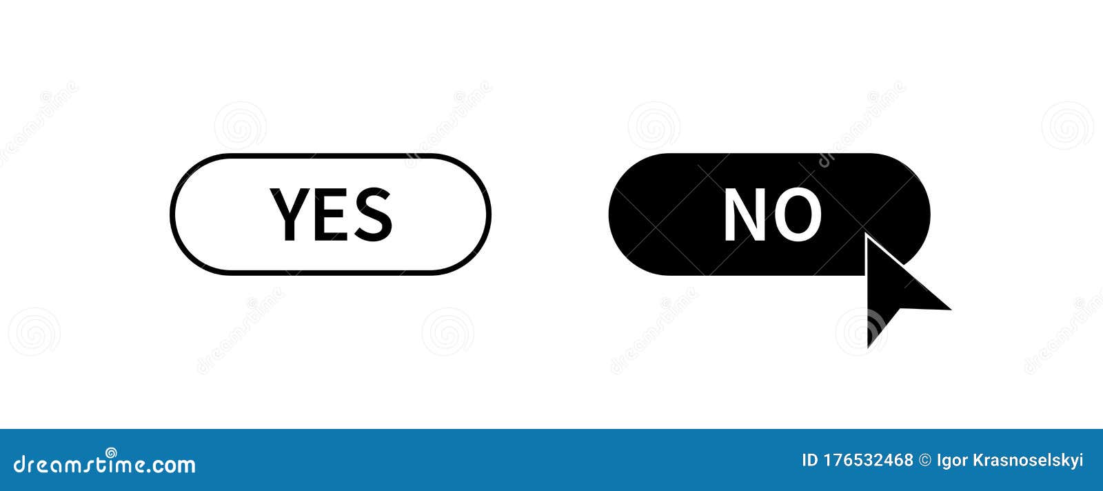 Yes and no button icon simple style Royalty Free Vector