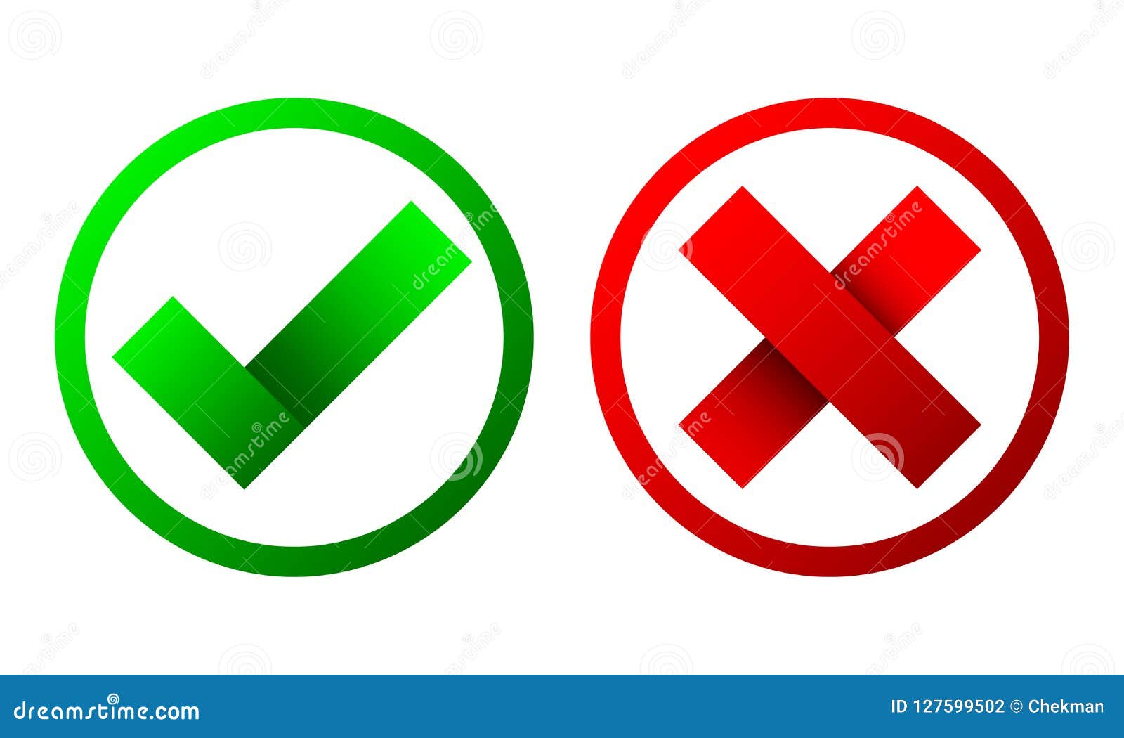 Yes and No Check Marks. Vector Illustration Stock Illustration Illustration of approved
