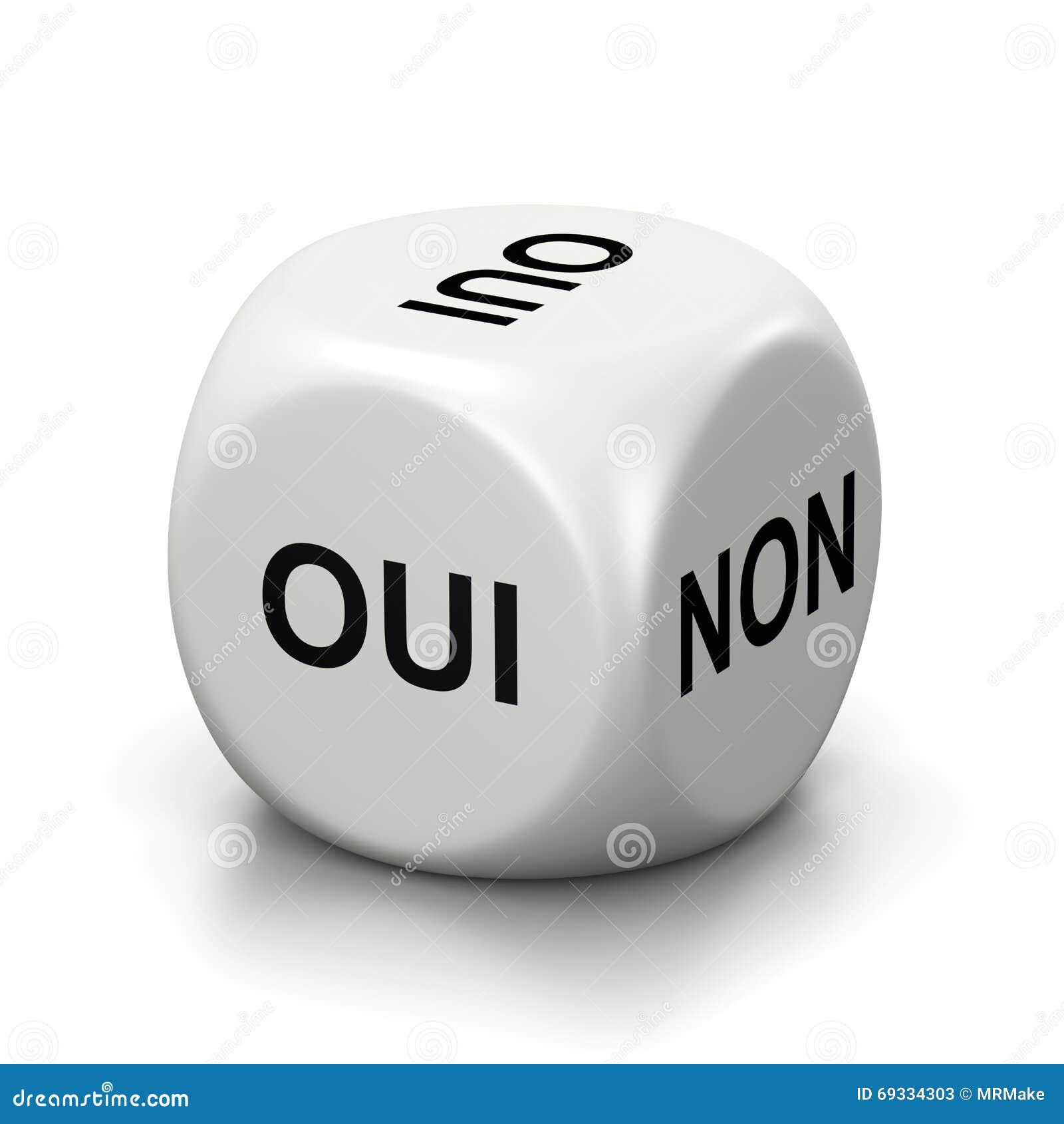 Yes or No French White Dice Stock Illustration Illustration of