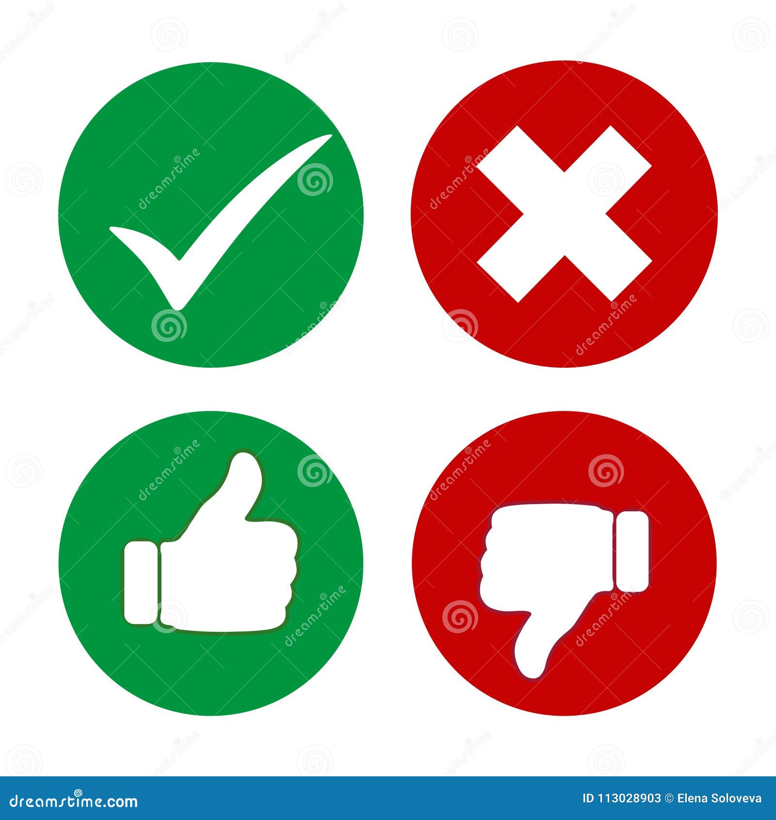 Yes, No, Thumbs Up and Down Icons. Green and Red Thumb Icon Up and Down ...