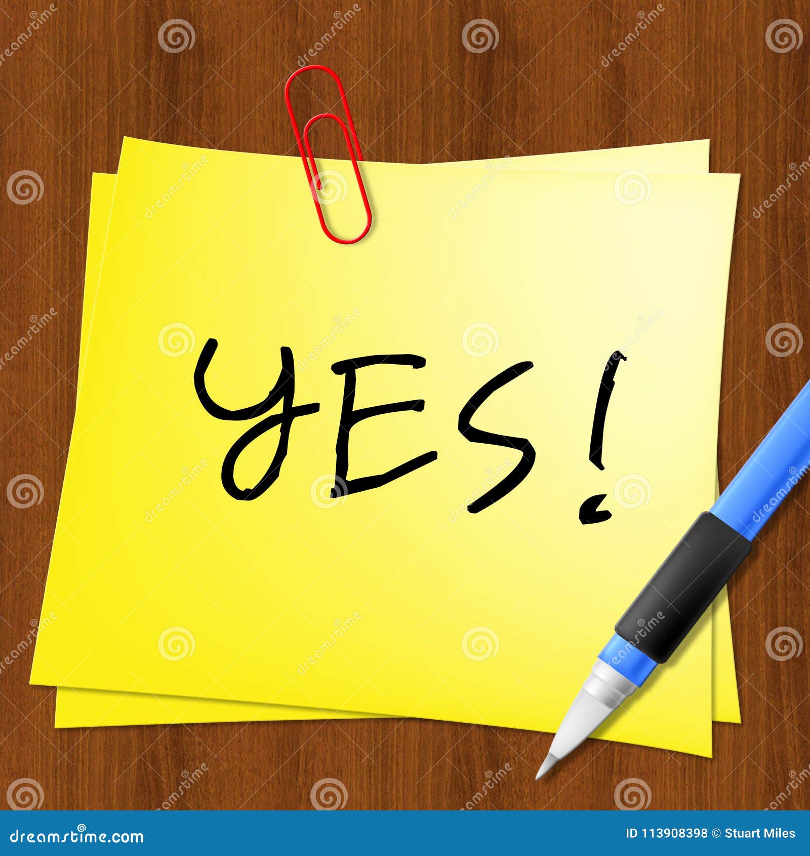 Yes Note Showing Optimist Mindset 3d Illustration Stock Illustration Illustration of optimism