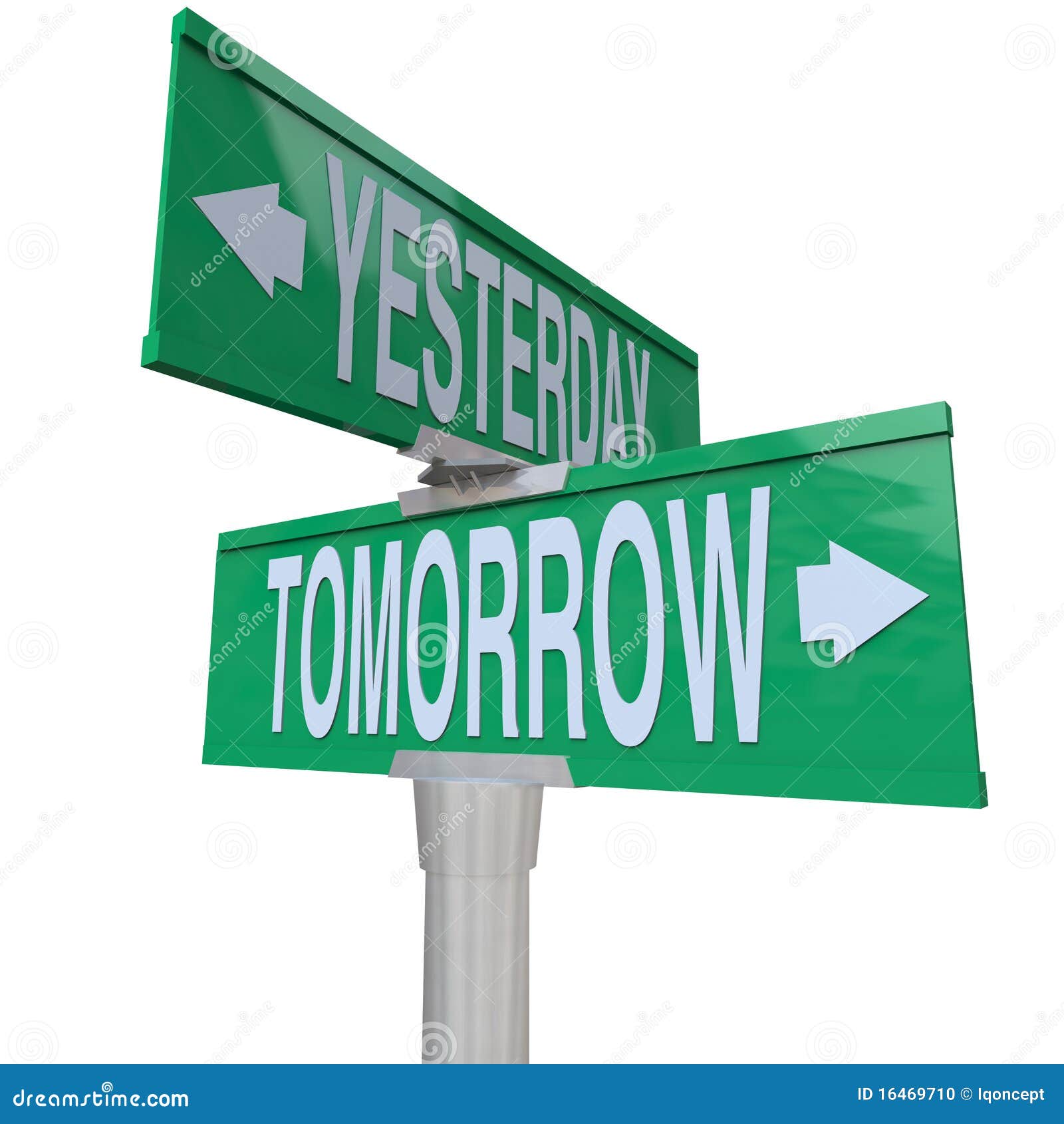 Yesterday And Tomorrow Two Way Street Sign Stock Illustration
