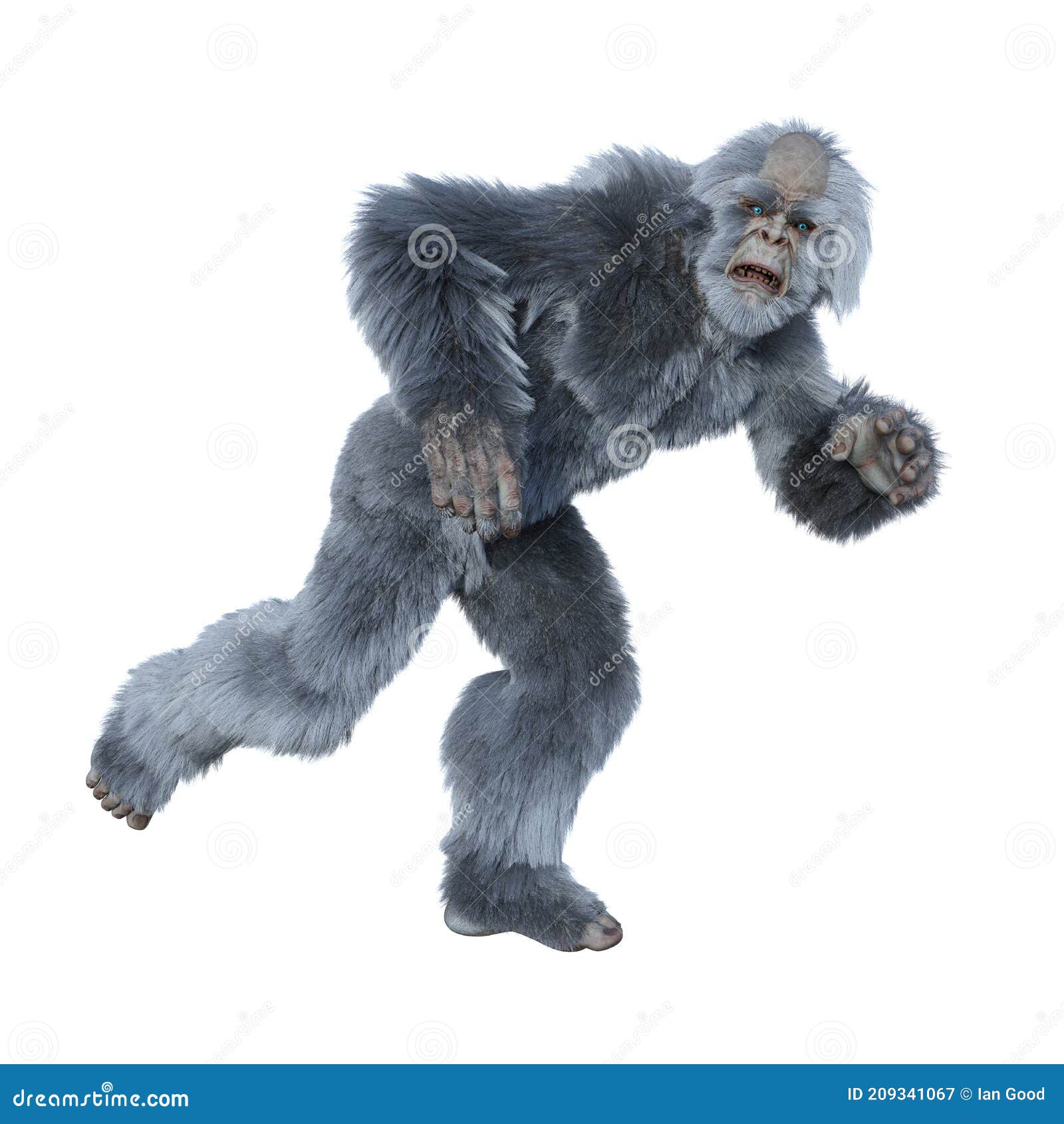 Yeti Running Away Looking Scared Stock Illustration Illustration of