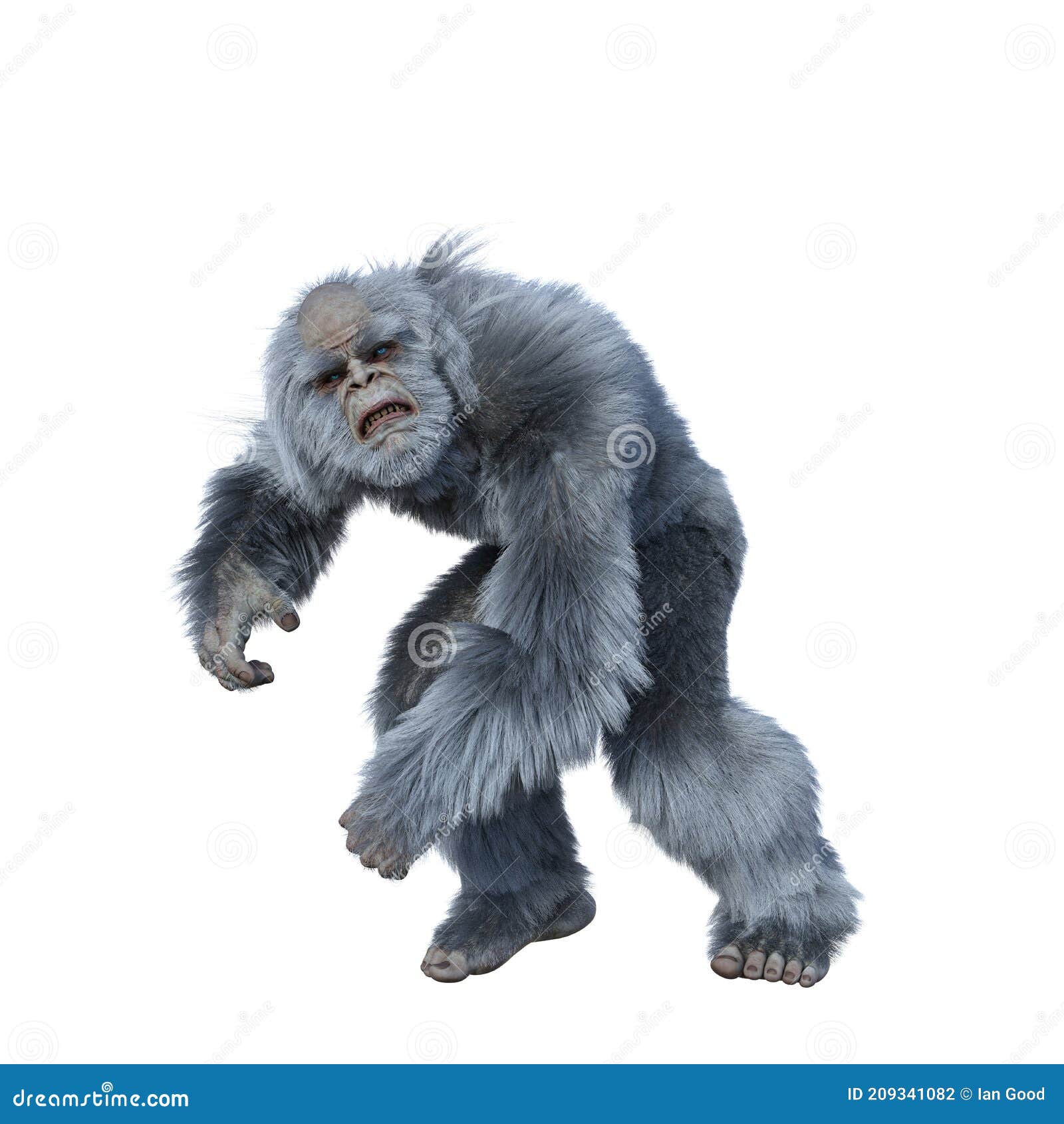 Yeti running to the side stock photo. Illustration of abominable