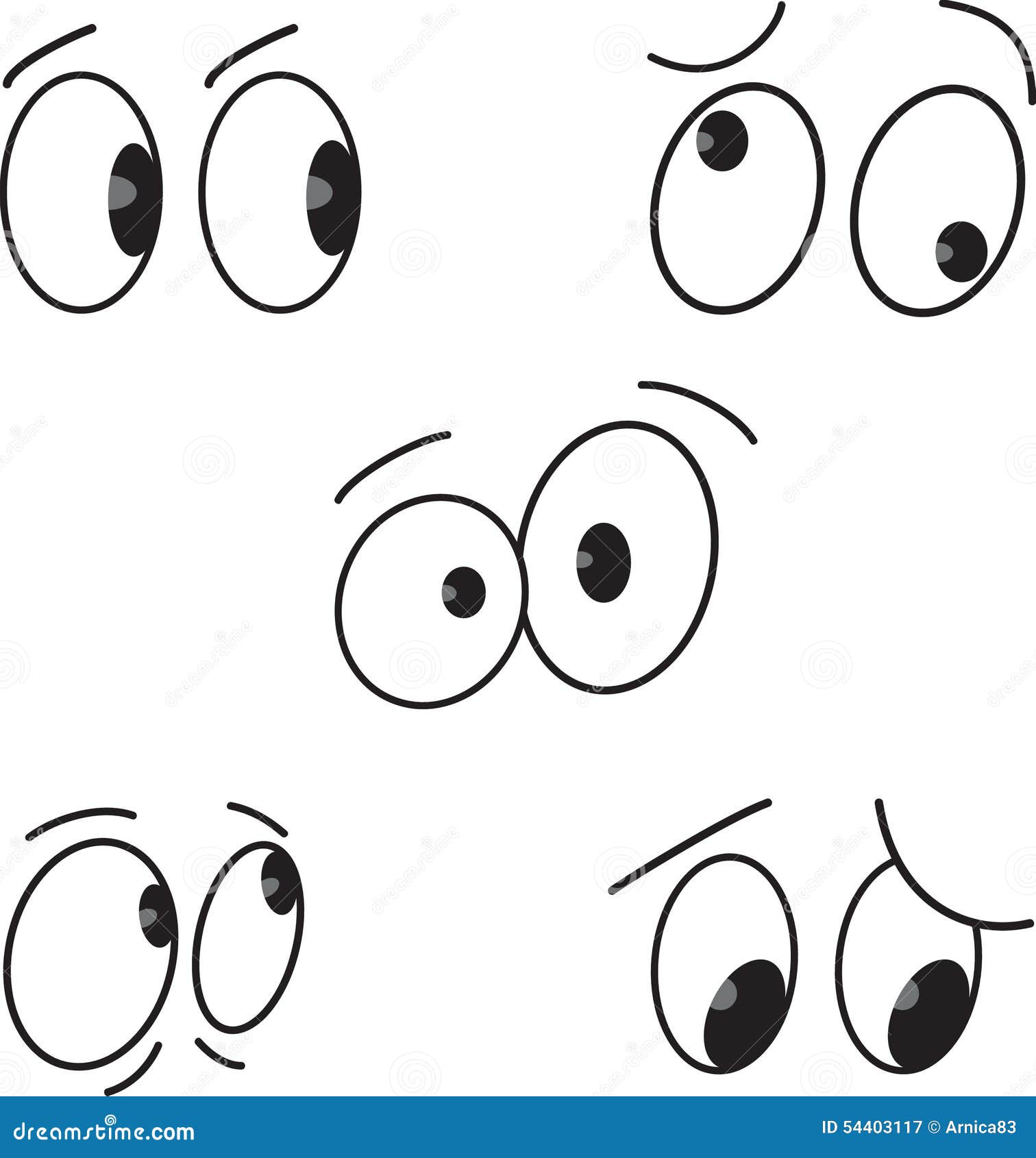 illustration stock yeux de dessin animé réglés vecteur image
