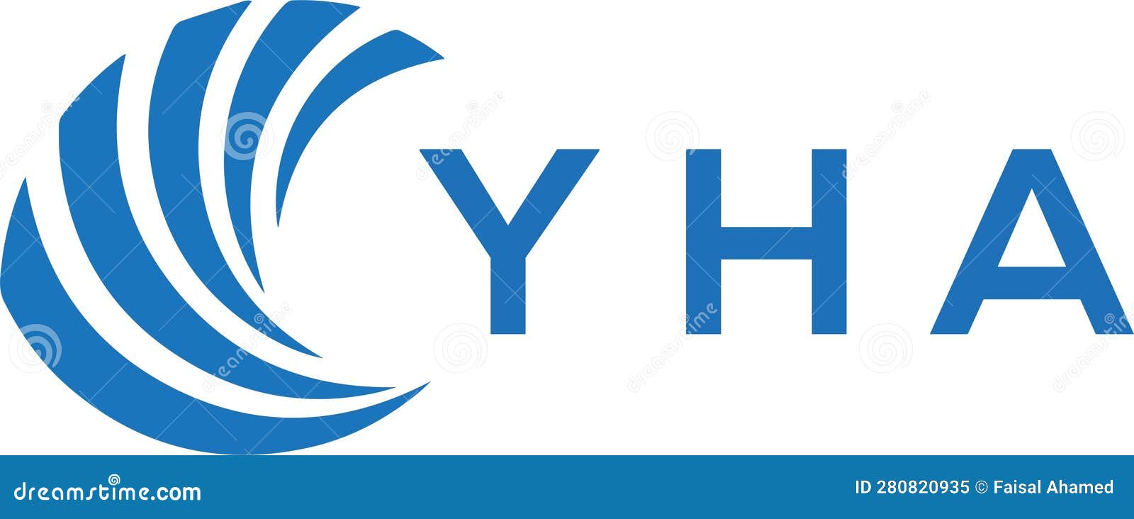 YHA Letter Logo Design on White Background. YHA Creative Circle Letter