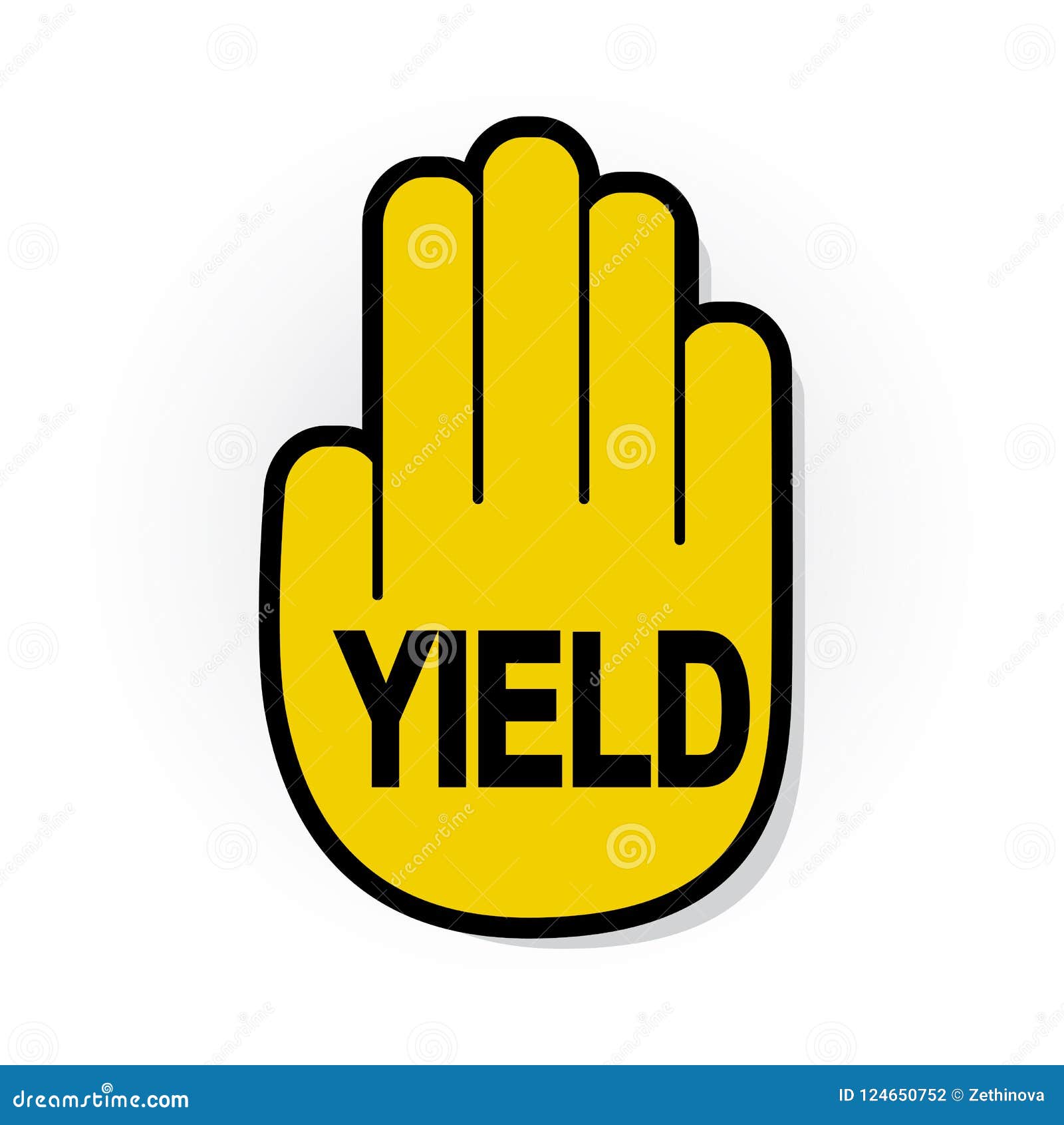 YIELD Hand Sign stock illustration. Illustration of creative 124650752