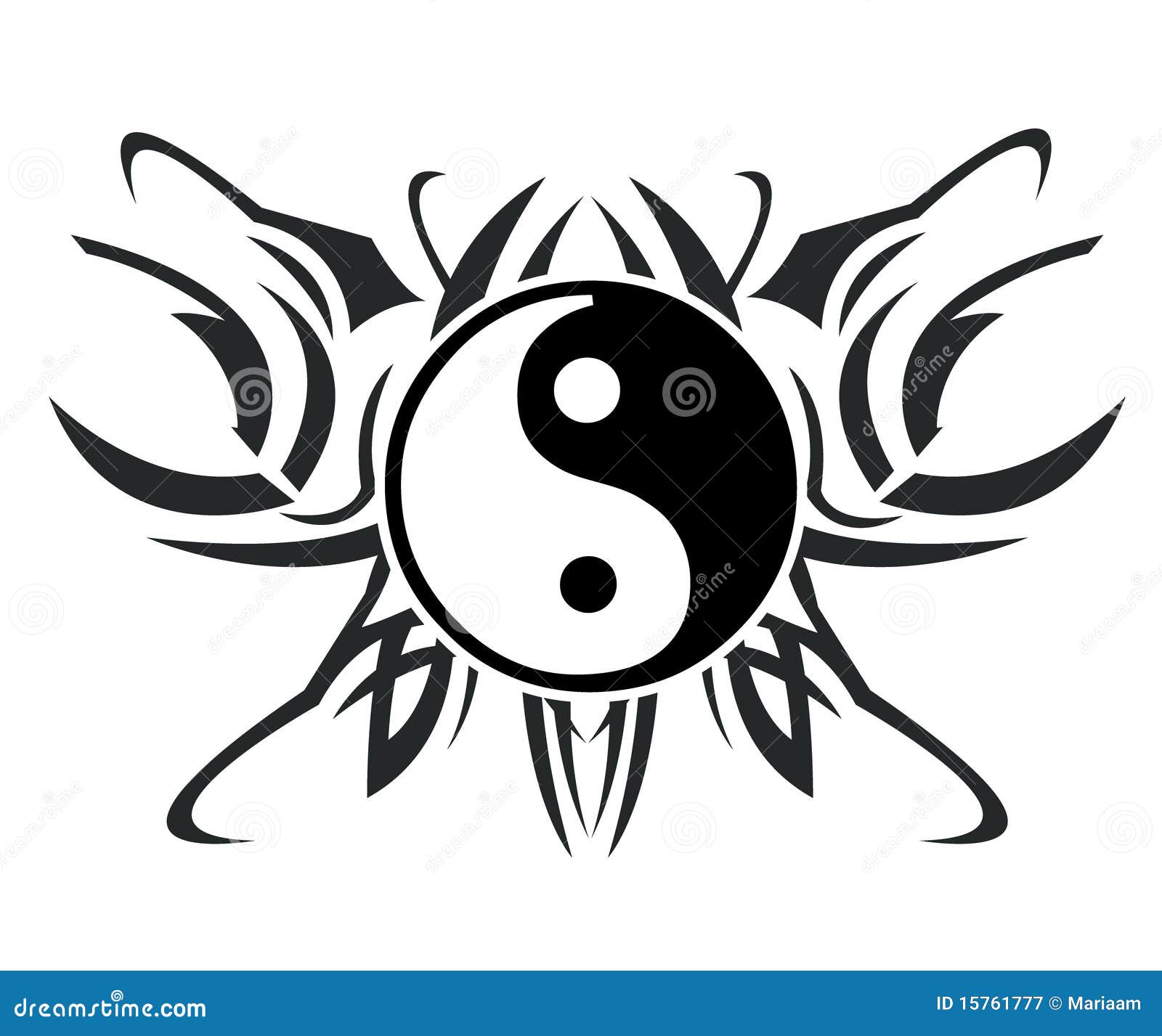 Yin & tatuagem de yang ilustração stock. Ilustração de