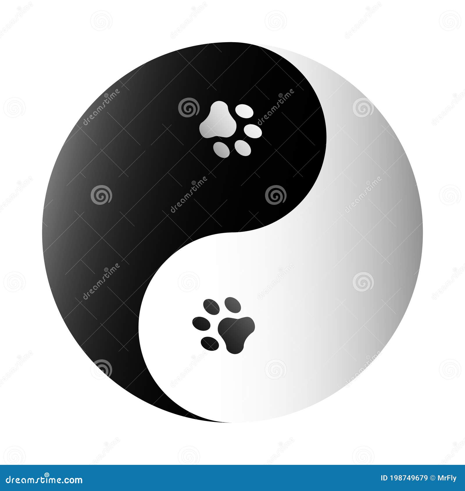 Yin Yang Con Garras De Perro Símbolo De Armonía Y Equilibrio del Vector - Ilustración de espiritualidad: 198749679