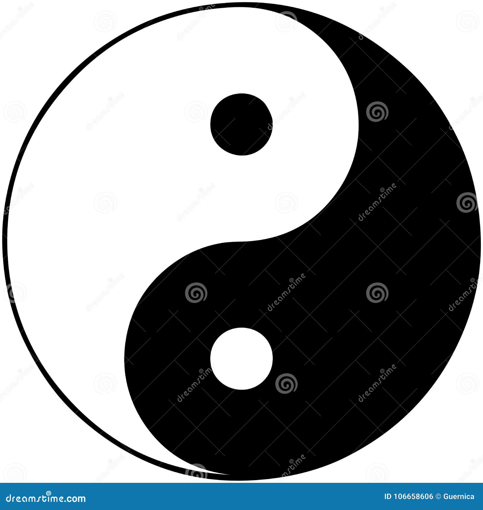 yin yang  in white