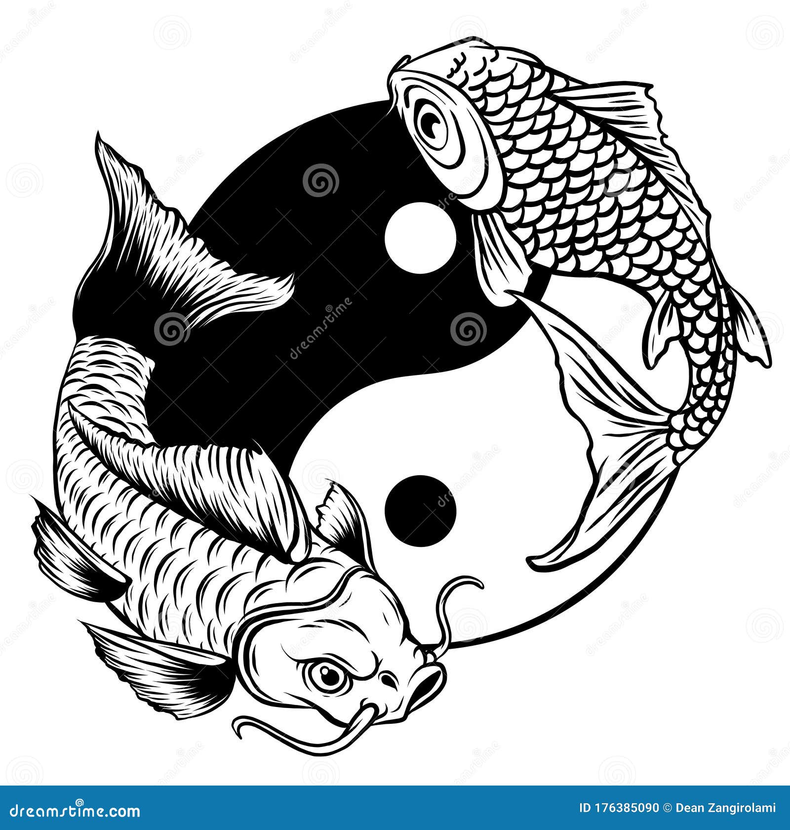 Download Yin Yang Koi Fish Vector Illustration Art Stock Vector ...