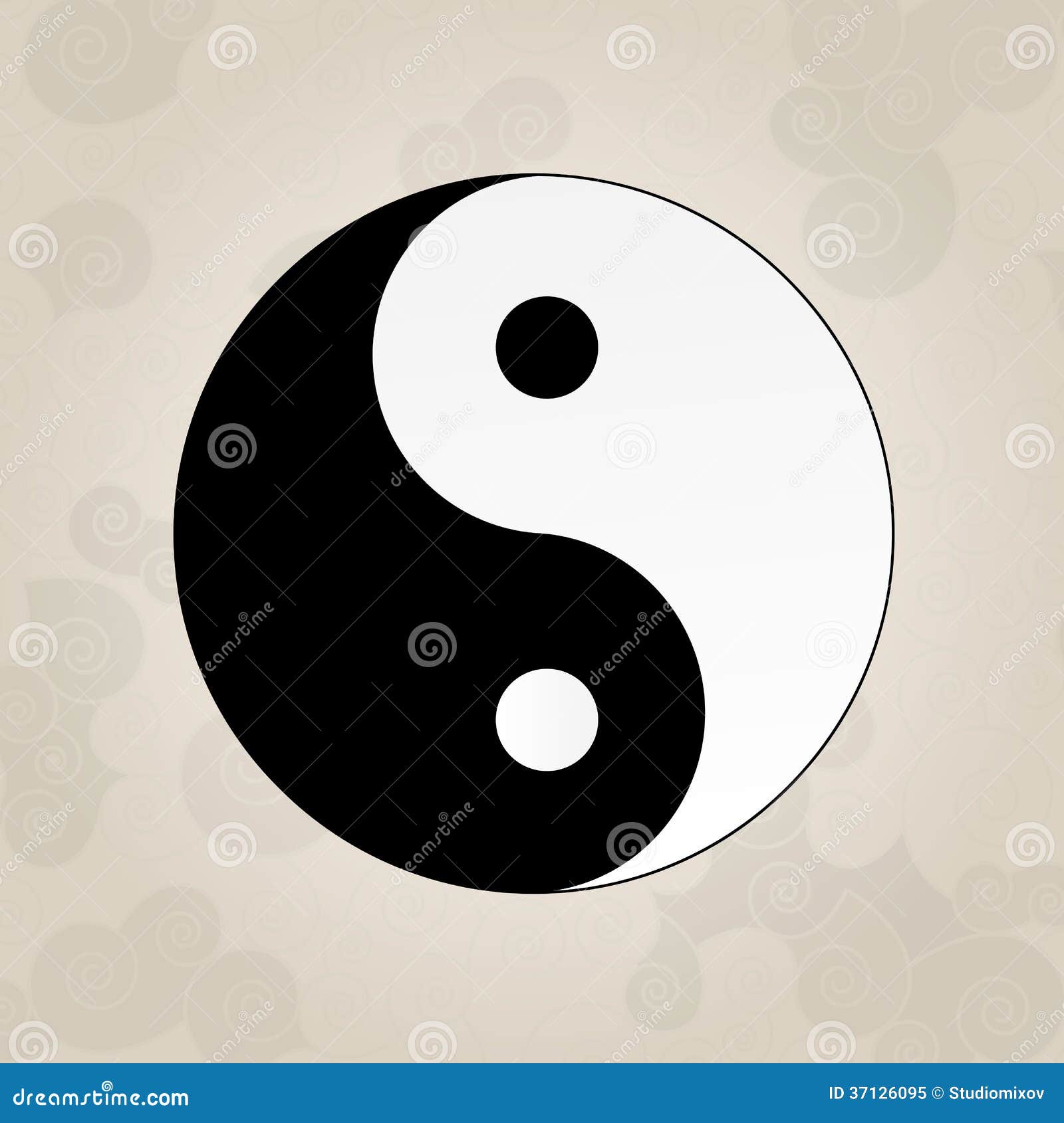 Ying Yang Japoński Tatuaż Ilustracja Wektor Ilustracja Złożonej Z