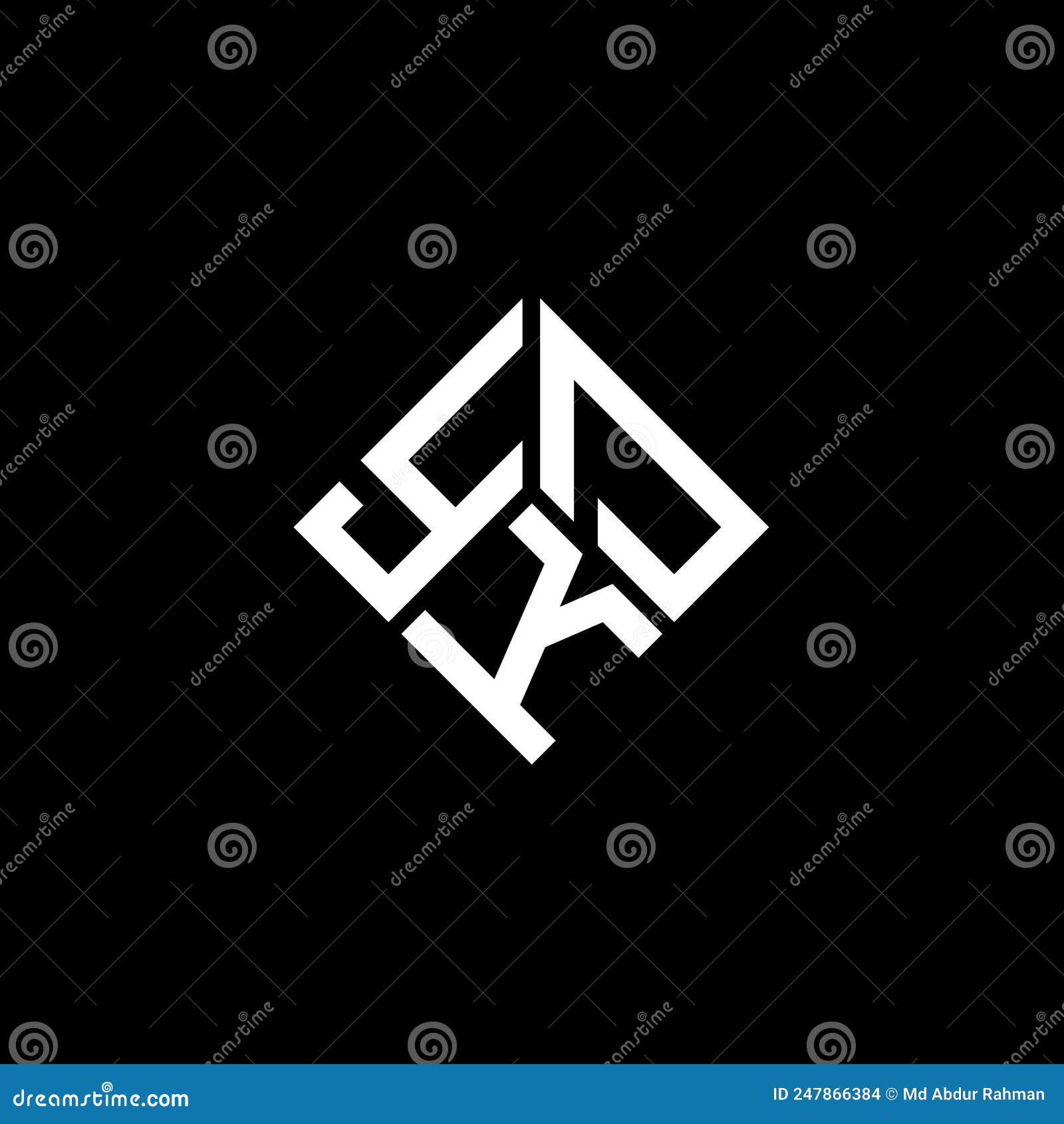 Ykd Letter Logo Design On Black Background Ykd Creative Initials Letter Logo Concept Stock