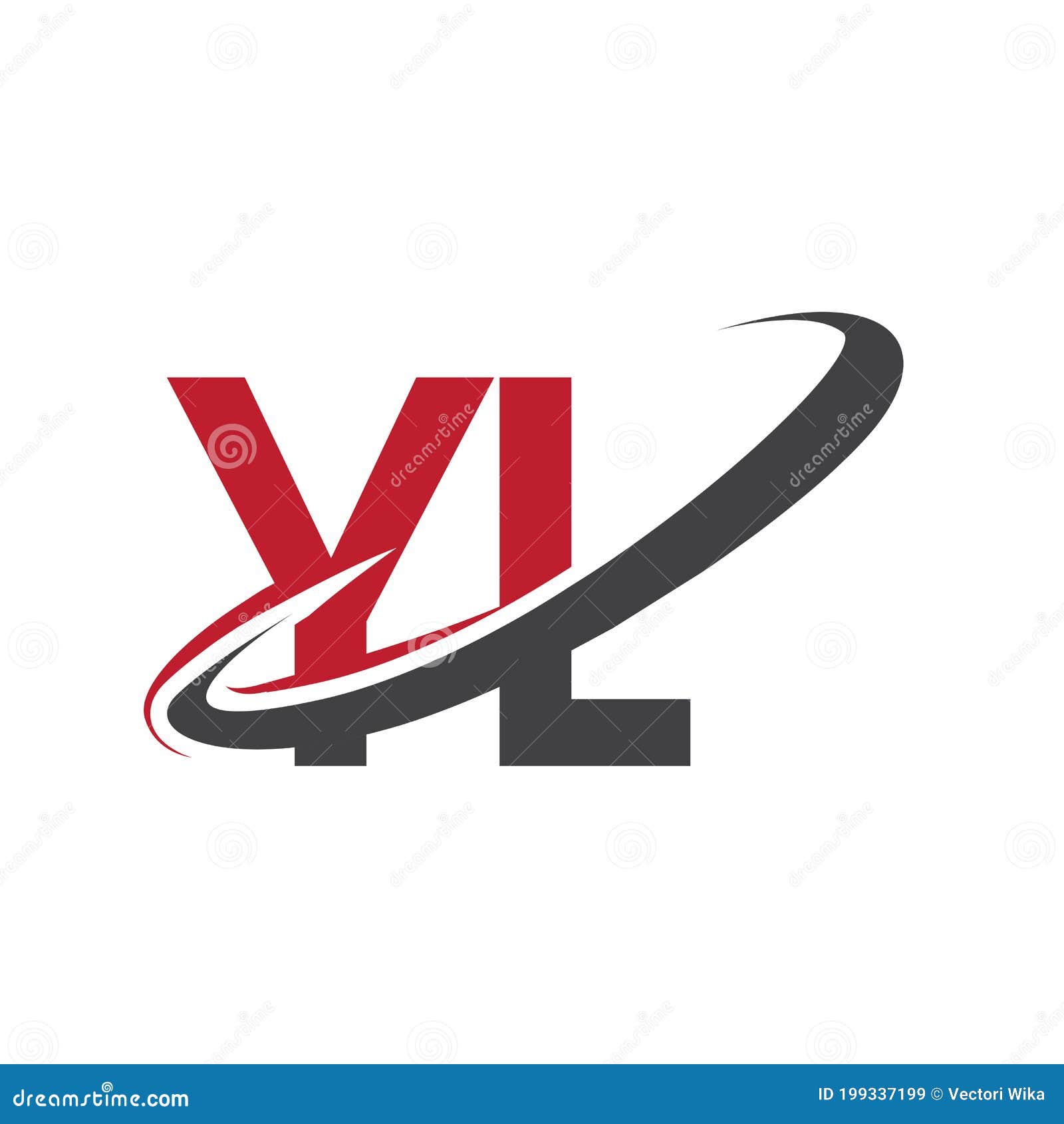 YL Initial Logo Company Name Colored Red and Black Swoosh Design, Isolated  on White Background. Vector Logo for Business and Stock Vector -  Illustration of elegance, connected: 199337199