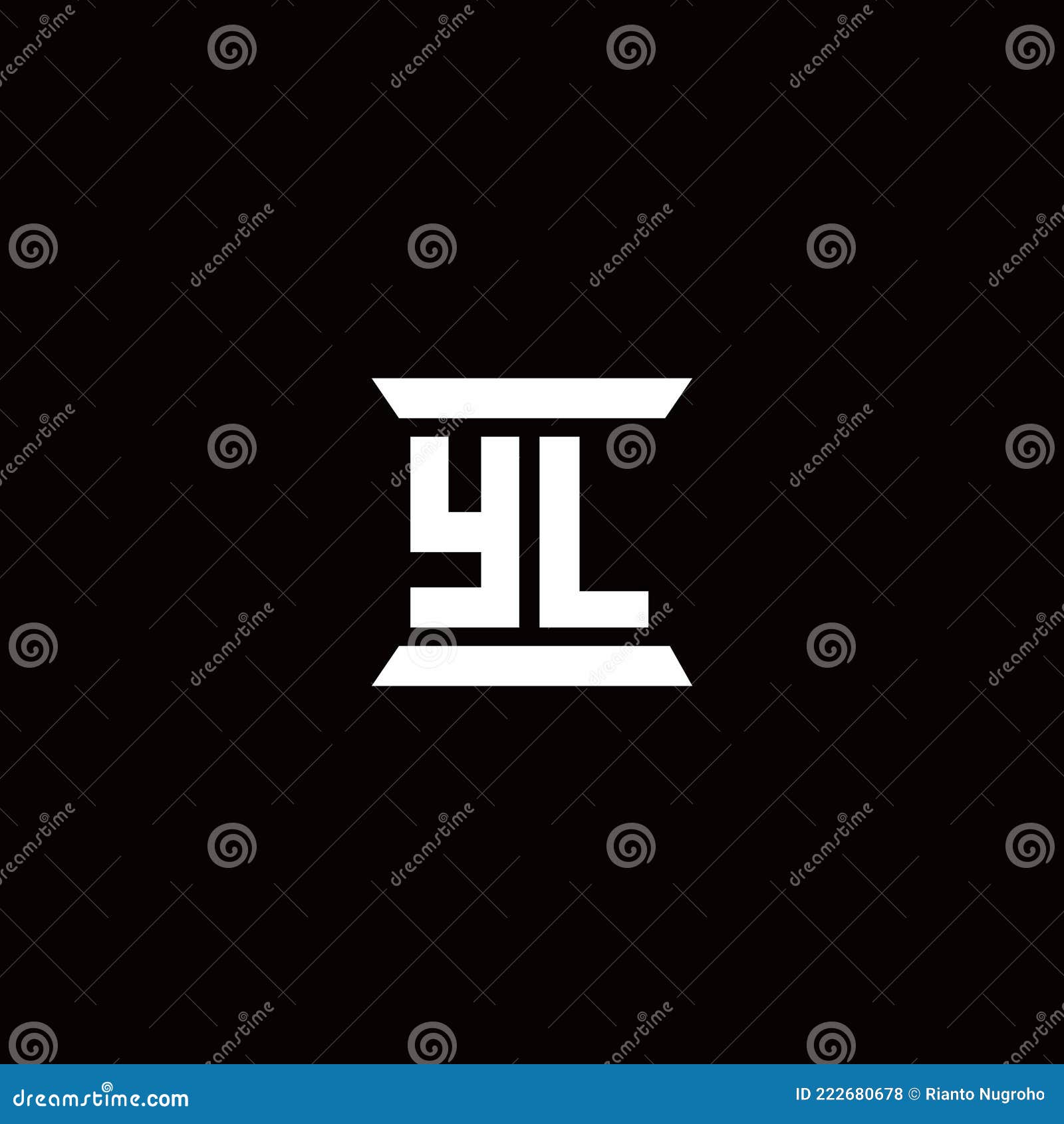 Yl logo monogram with triangle and hexagon modern Vector Image