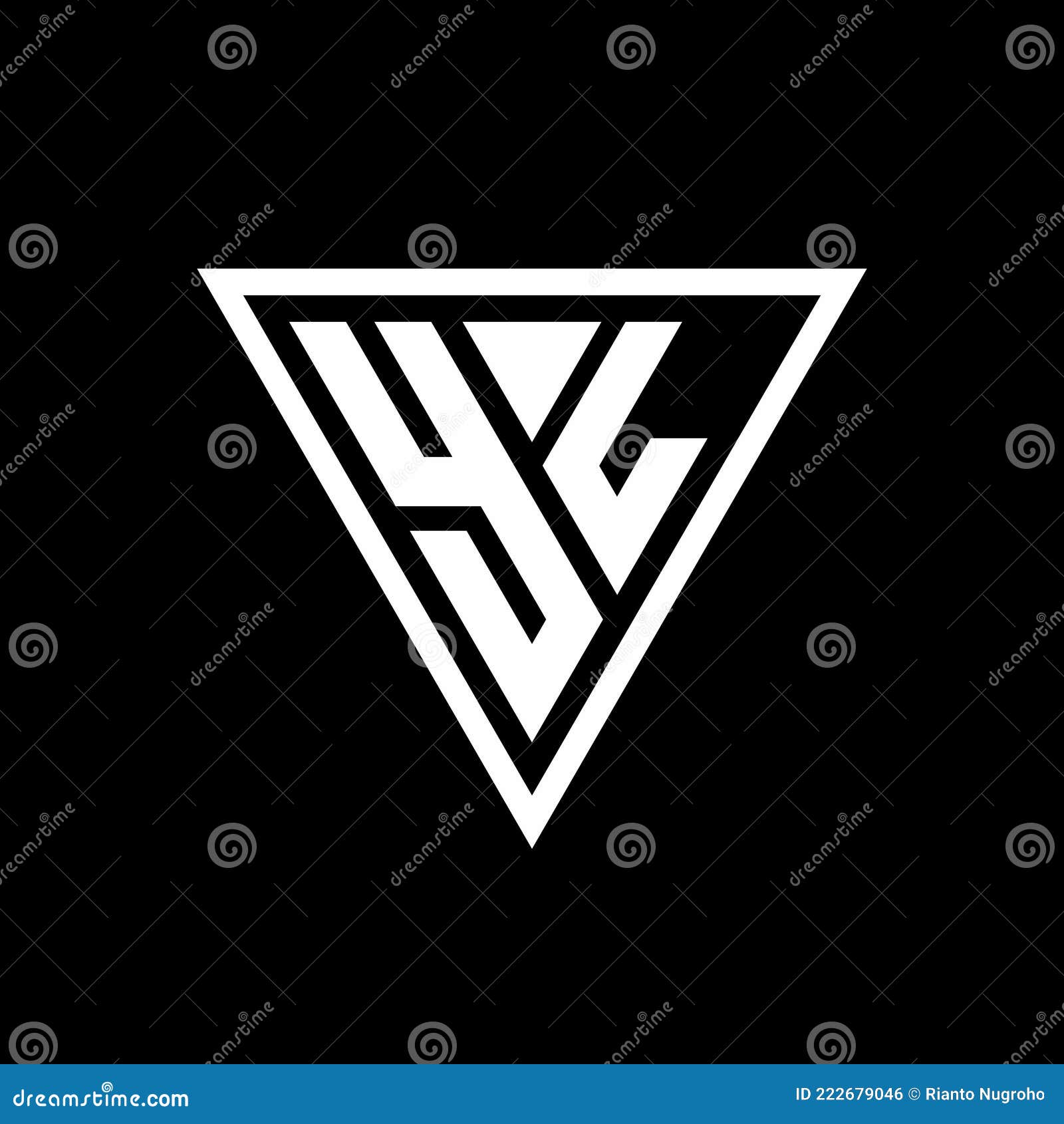 Yl logo monogram with triangle and hexagon modern Vector Image