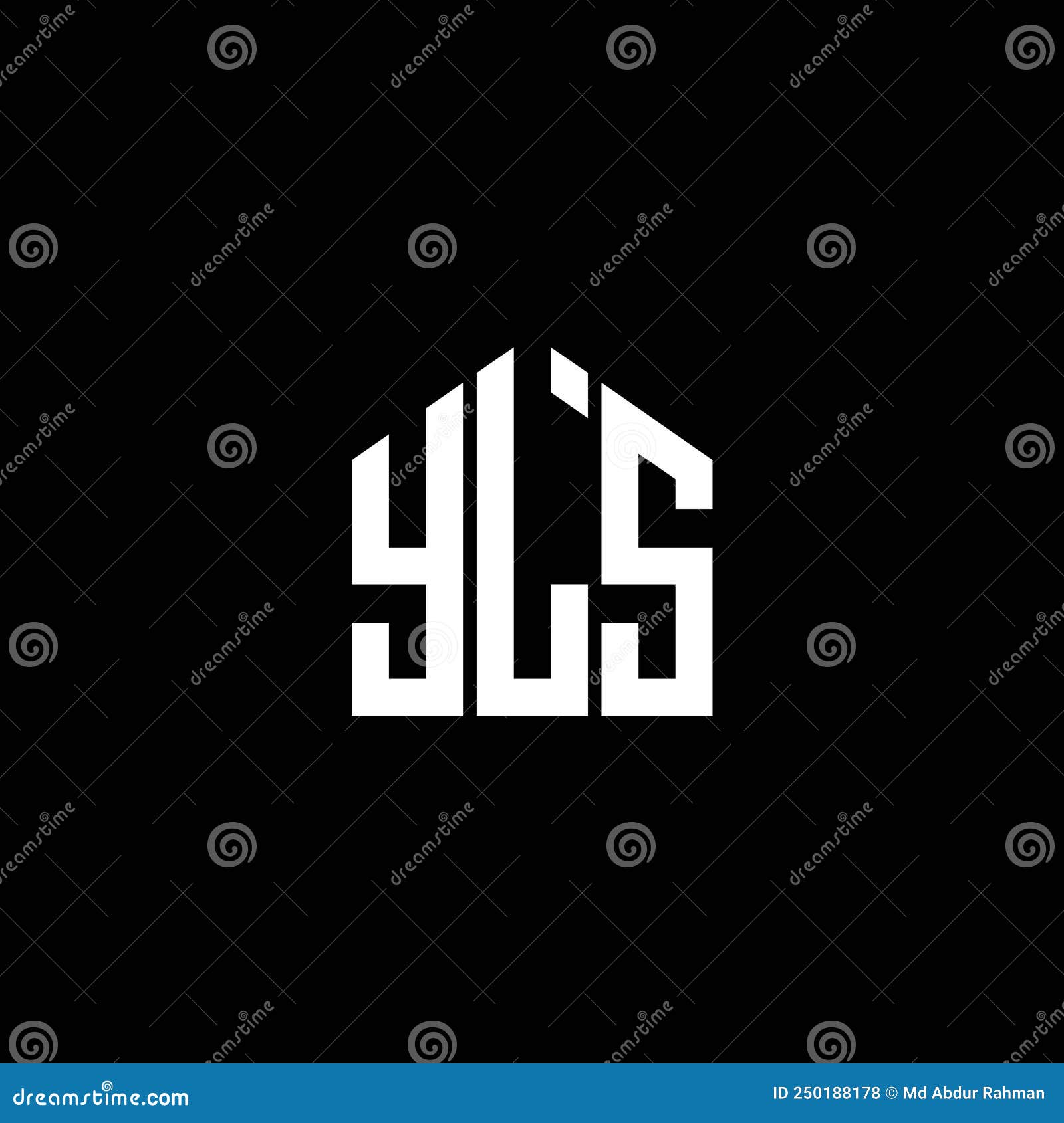 YLS Letter Logo Design on BLACK Background. YLS Creative Initials Letter Logo Concept Stock