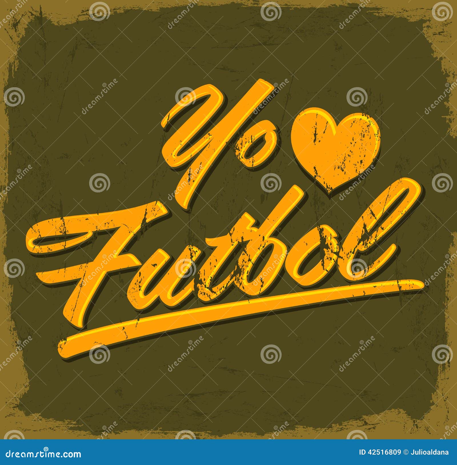 yo amo el futbol - i love soccer - football spanish text