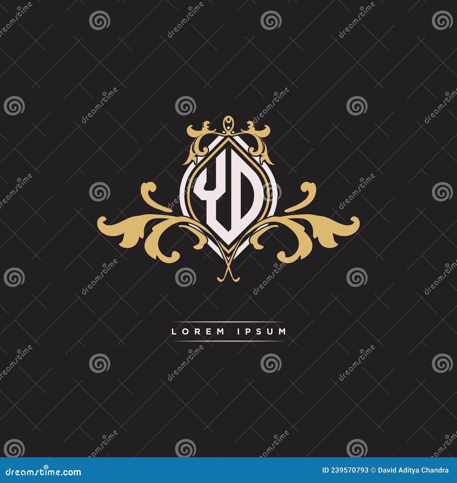 YO Logo Monogram Ornamental Geometric Vintage Style Stock Vector ...