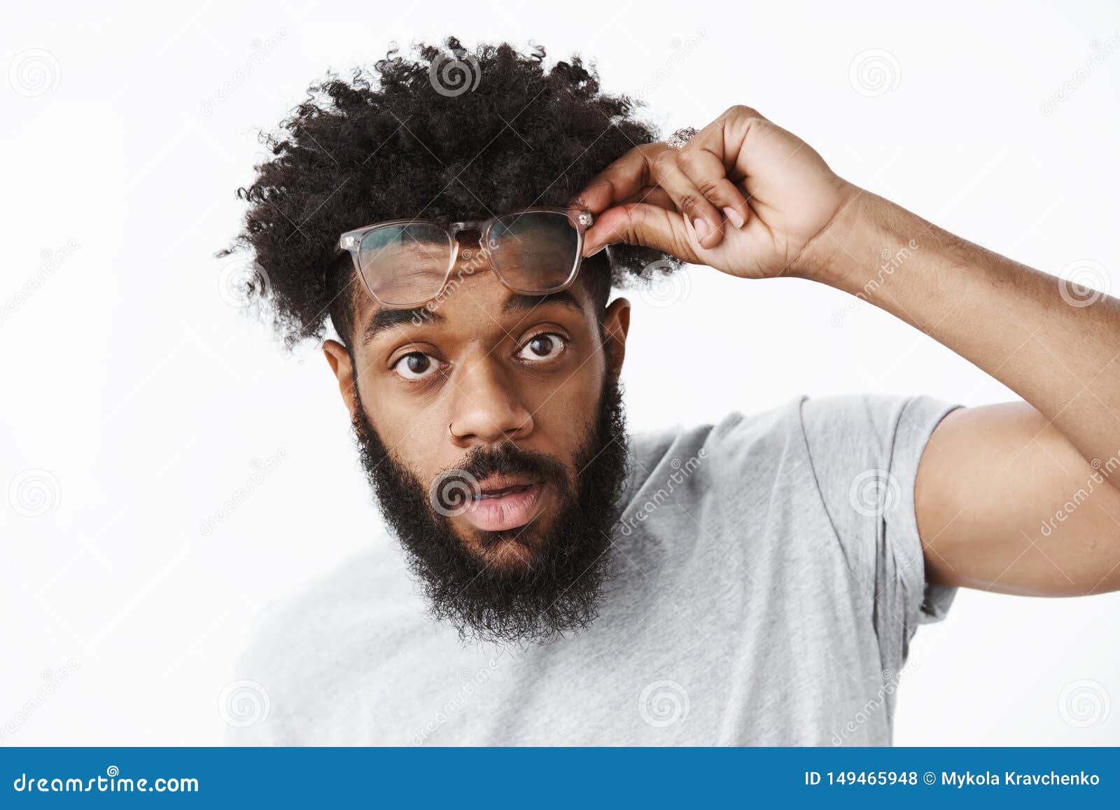 Yo What Up Portrait Of Good Looking Cool African American Bearded