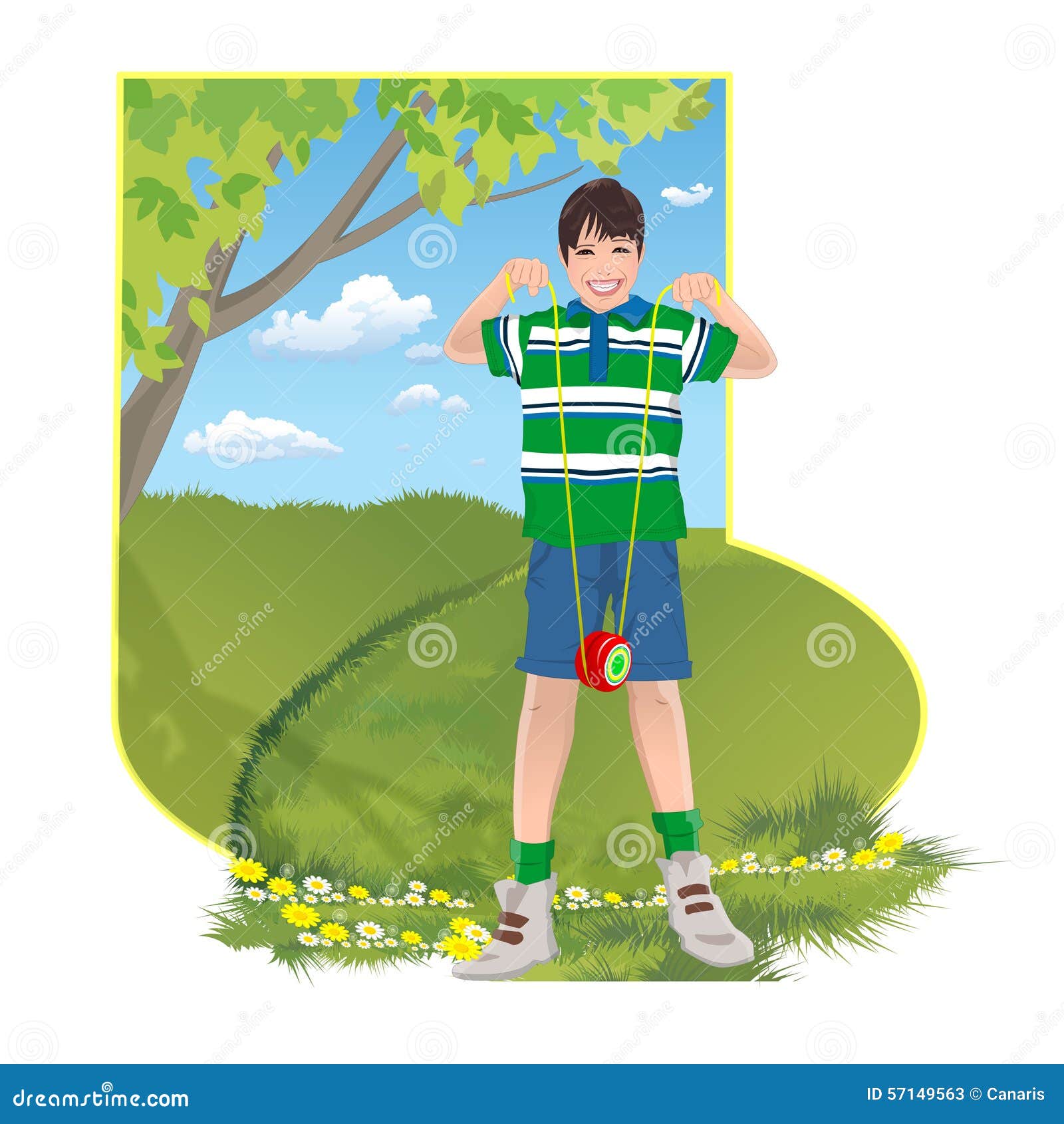 Yo yo boy stock illustration. Illustration of play, summer 57149563