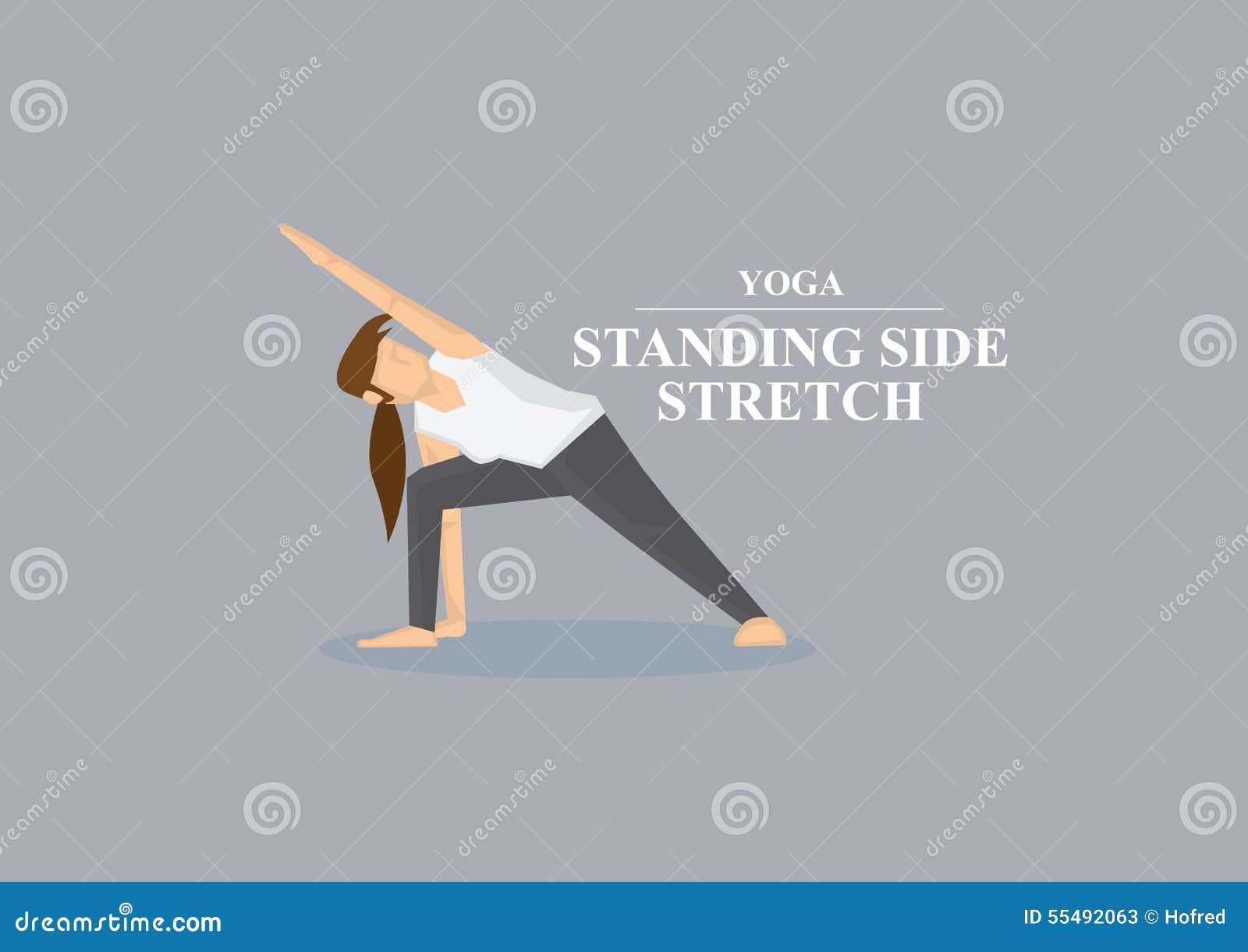 Yoga Asana Standing Side Stretch Pose Vector Illustration Stock Vector -  Illustration of bent, floor: 55492063