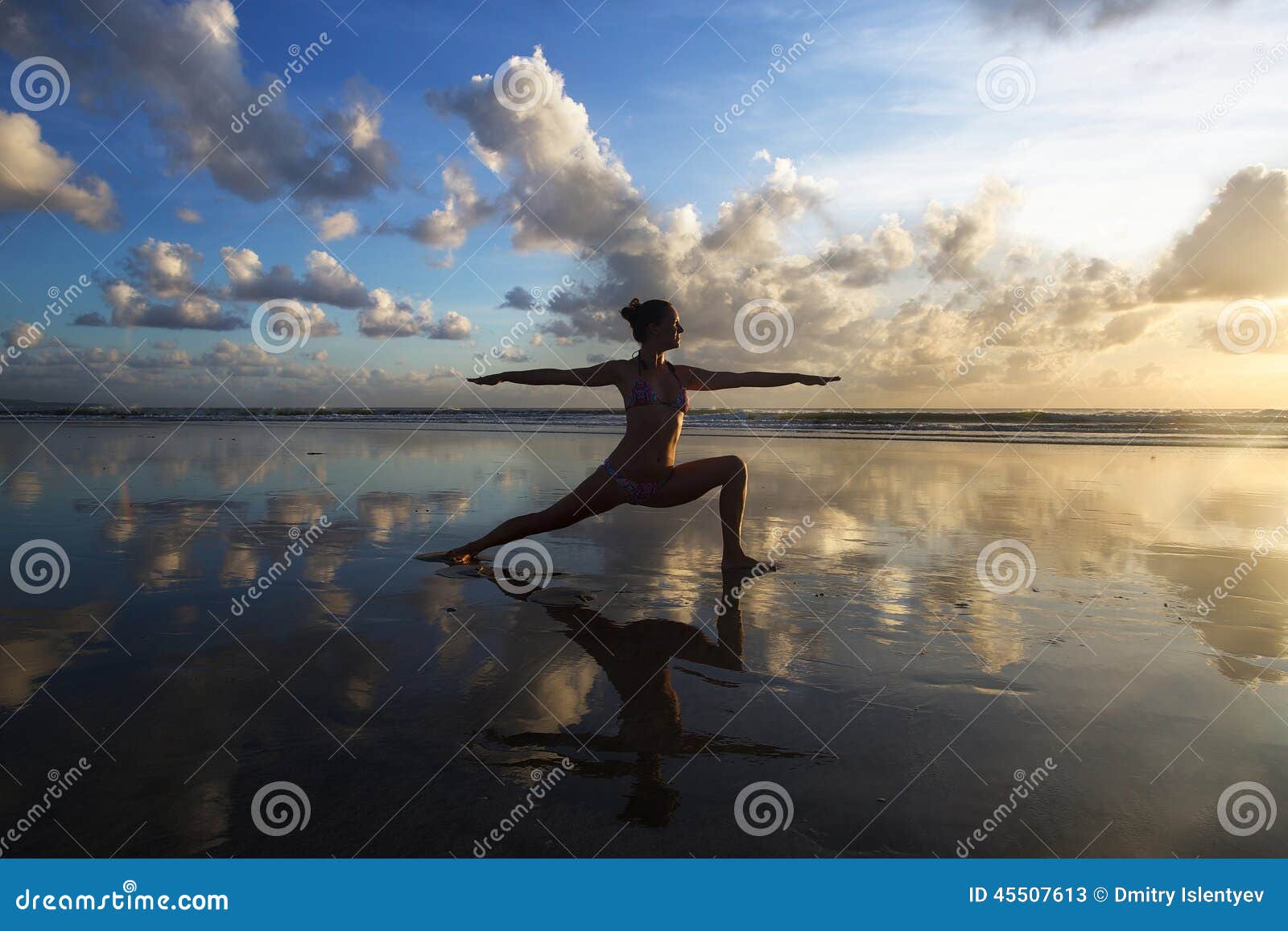 Yoga on the beach stock image. Image of blue, healthcare - 45507613