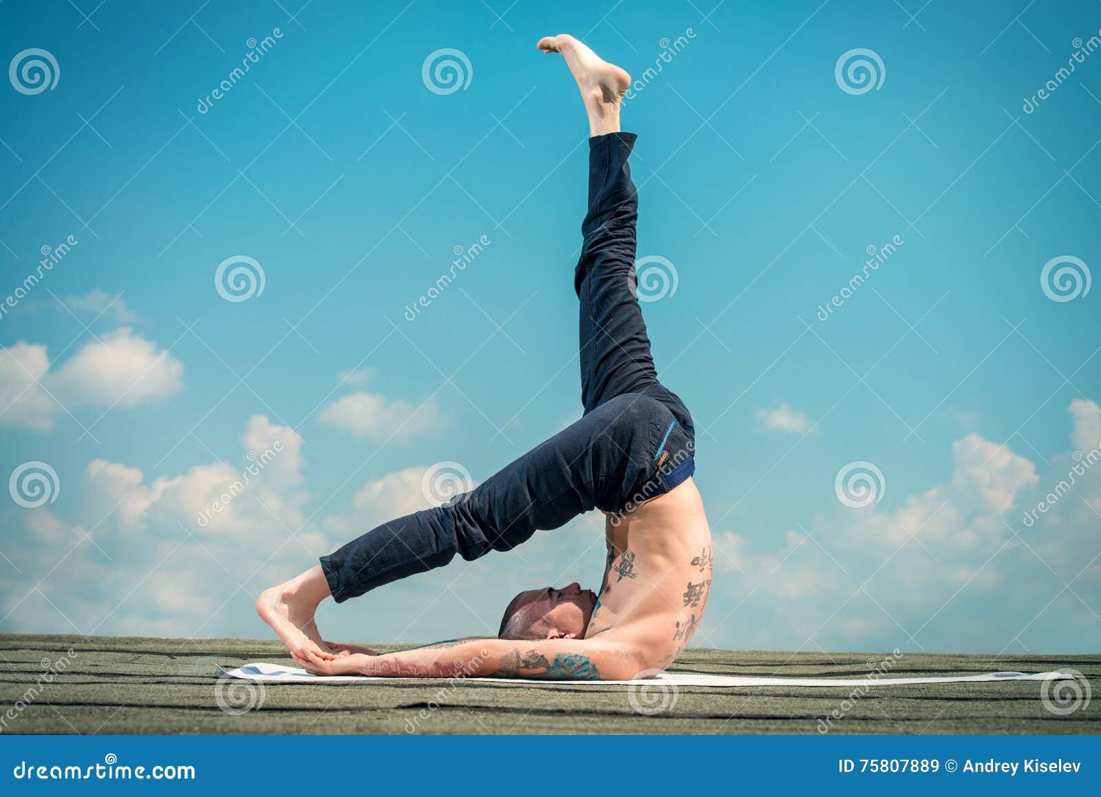Yoga and the blue sky stock image. Image of people, meditate 75807889
